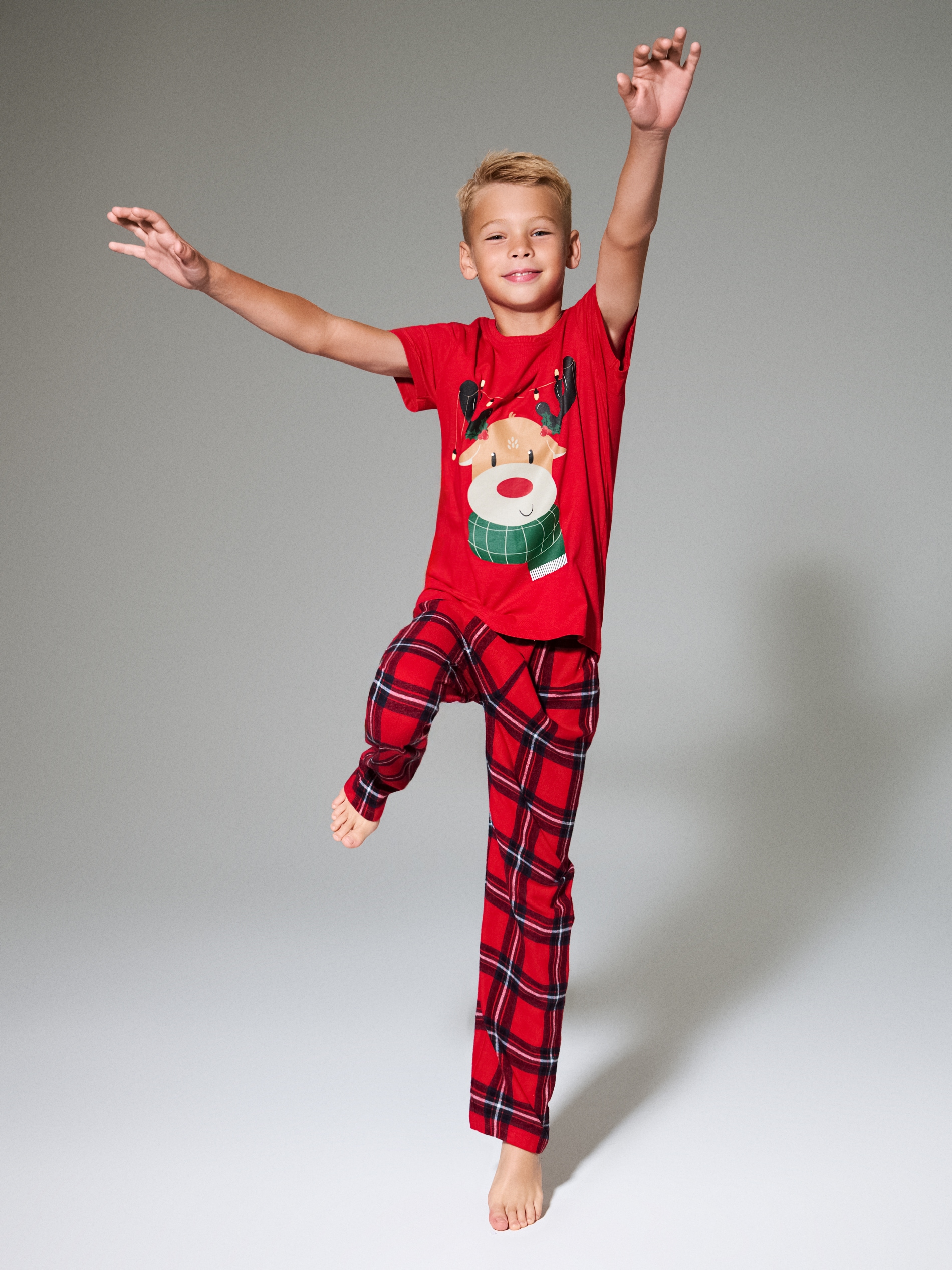 Sinsay - Piżama z flanelowymi spodniami w kratę - czerwony