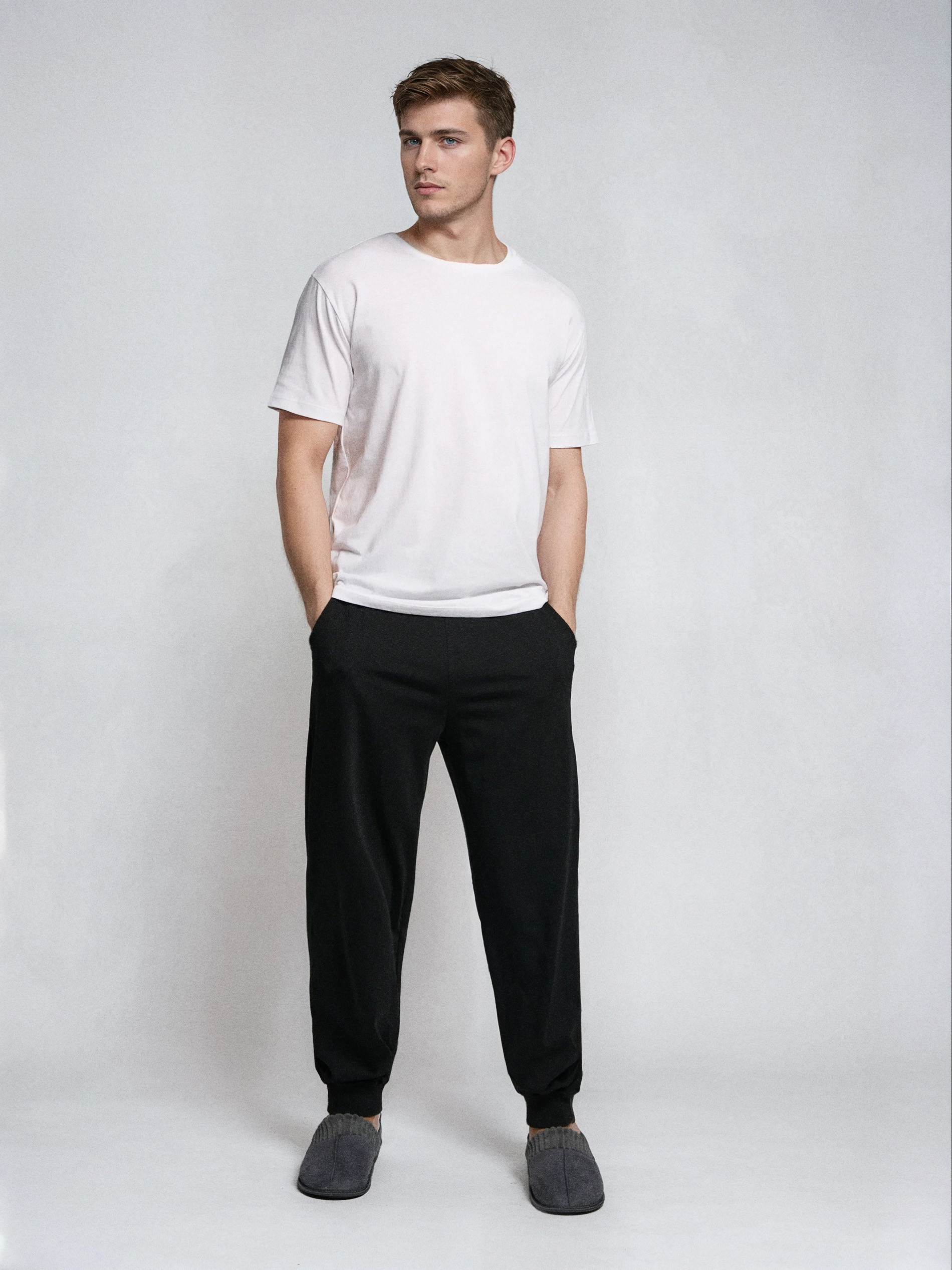 Sinsay - Bawełniane spodnie piżamowe - czarny