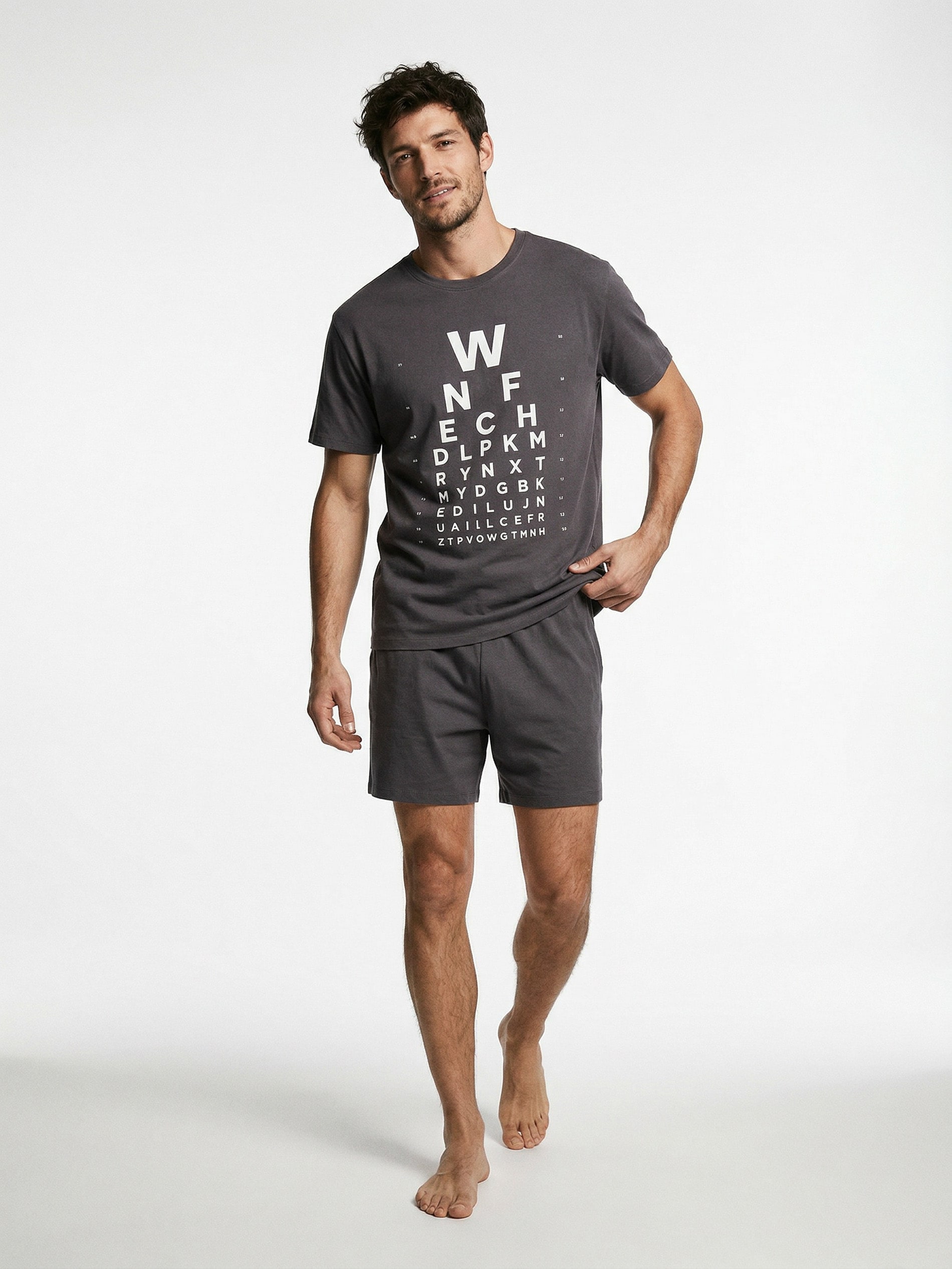 Sinsay - Bawełniana piżama dwuczęściowa - szary