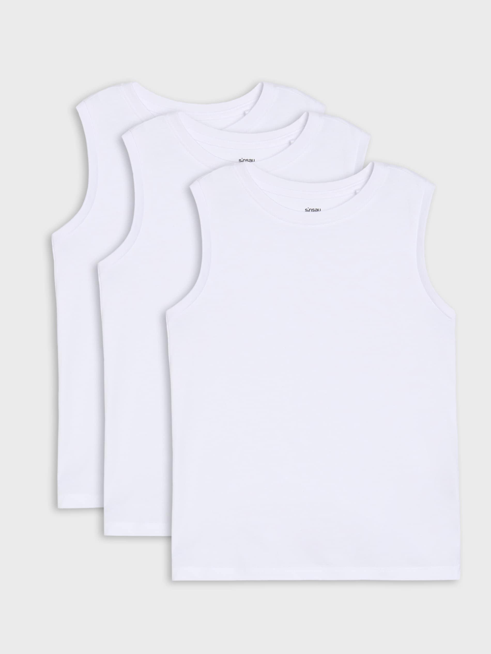 Sinsay - Bawełniana koszulka na ramiączkach 3 pack - biały