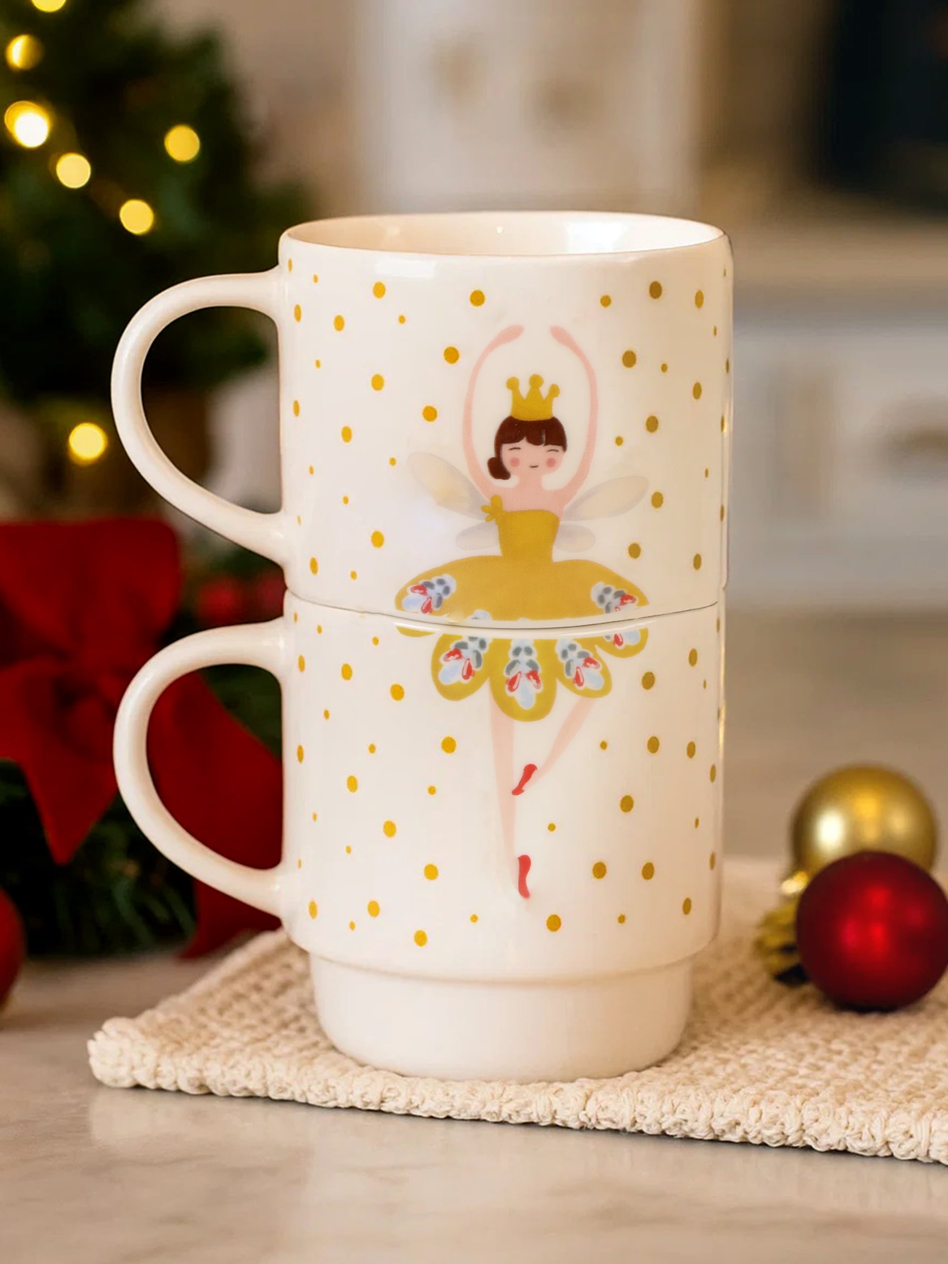 Sinsay - Κούπες με χριστουγεννιάτικο μοτίβο – σετ 2 τεμαχίων - λευκο φωτογραφία