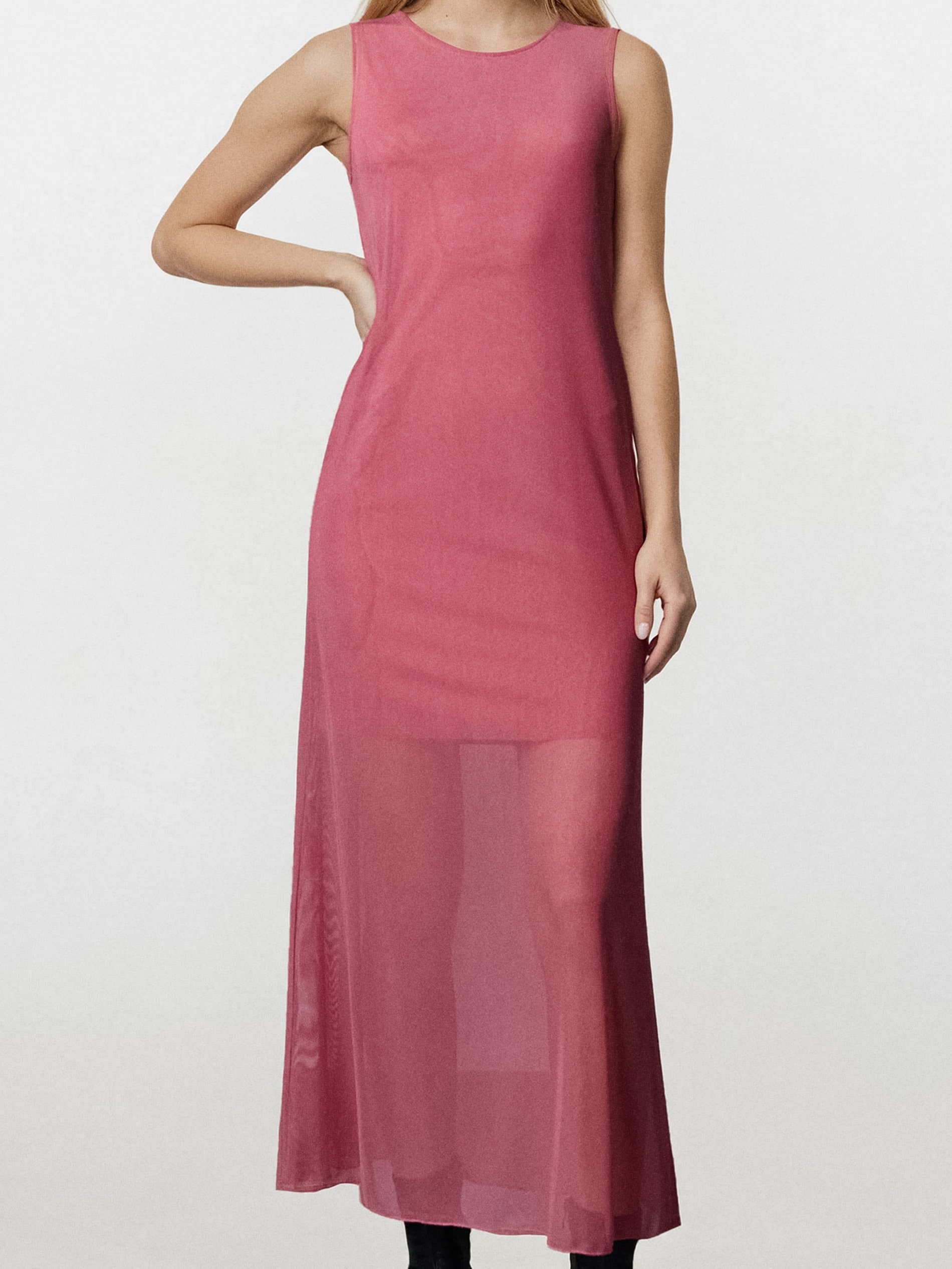 Sinsay - Długa sukienka we wzór kwiatowy - różowy