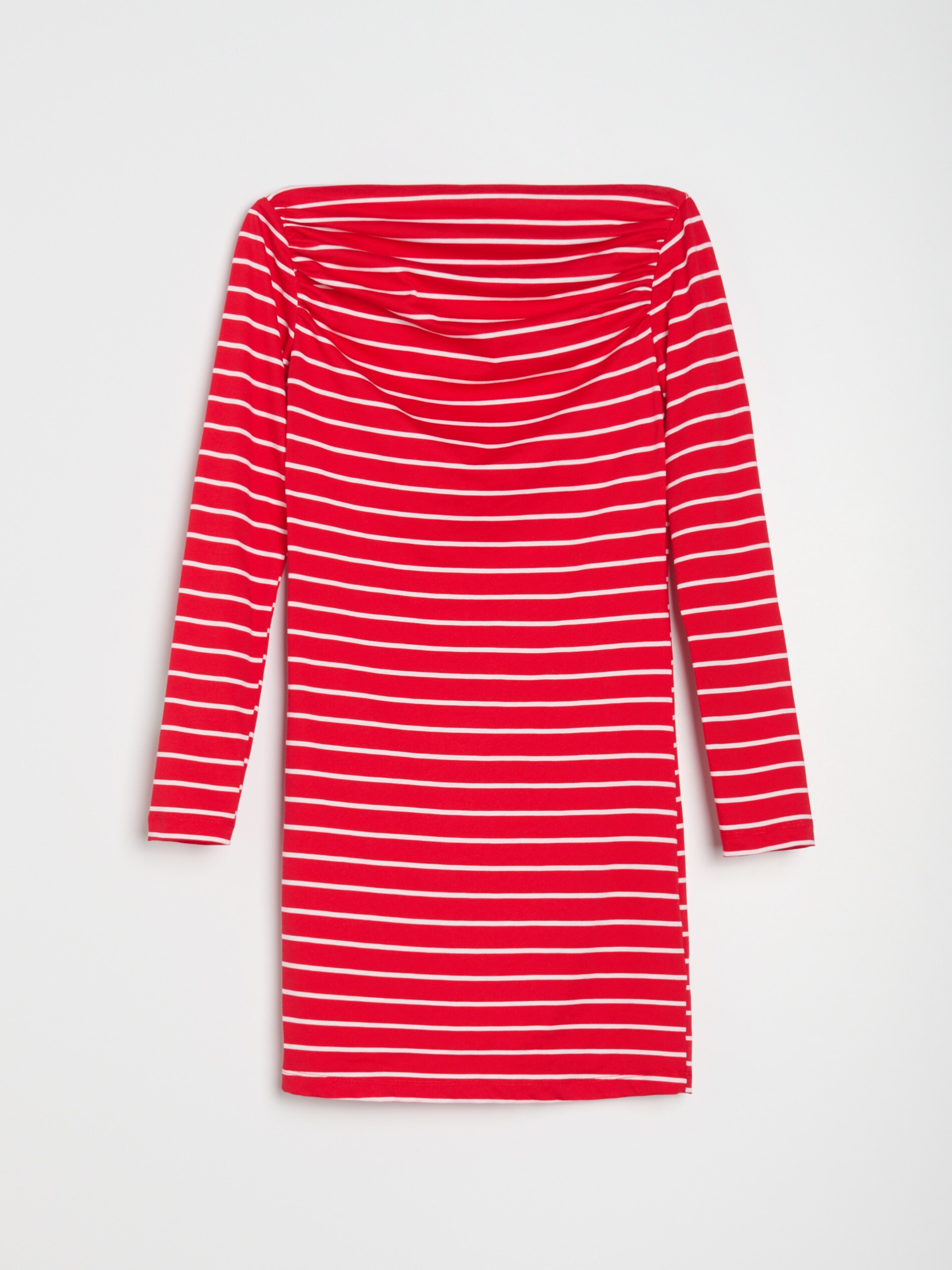 Sinsay - Φόρεμα με ρίγες και σούρα στο ντεκολτέ - πολυχρωμο φωτογραφία