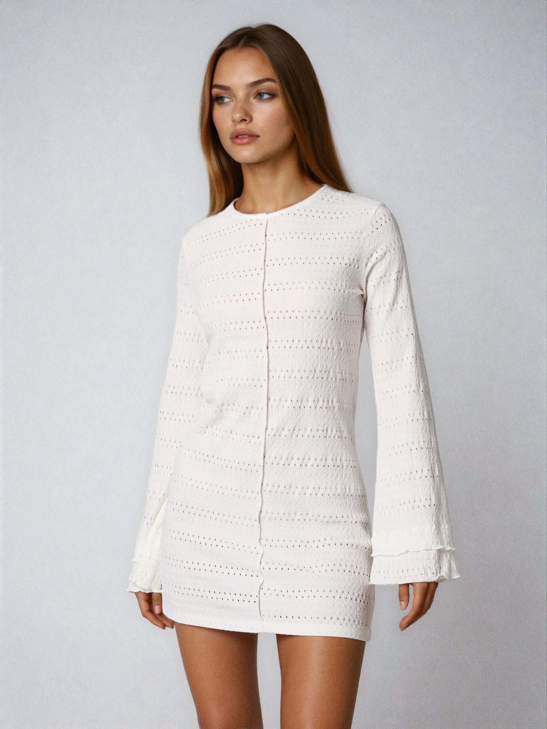 Sinsay - Καλοκαιρινό μίνι φόρεμα - κρεμ φωτογραφία