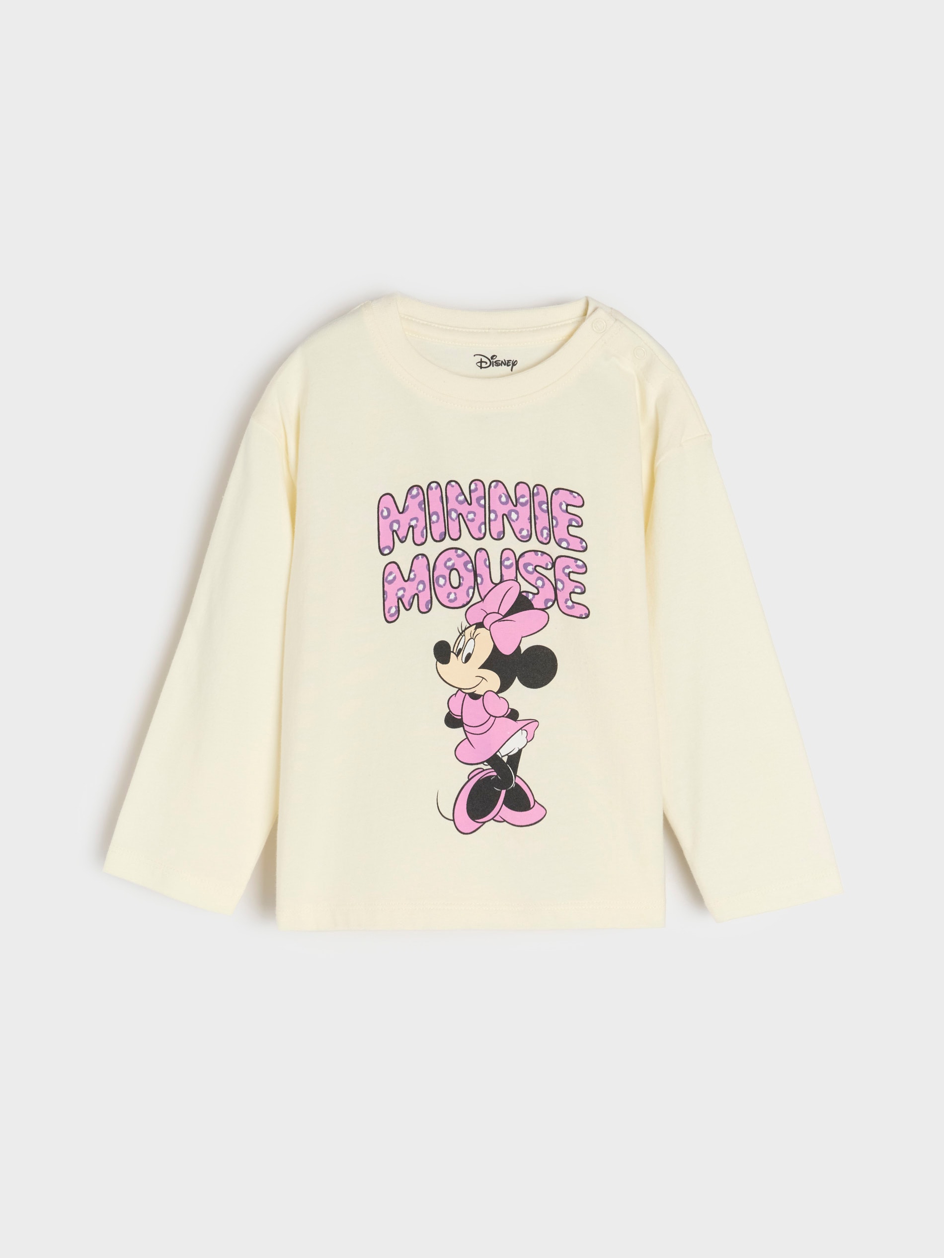 Sinsay - Koszulka z długimi rękawami Myszka Minnie - kremowy