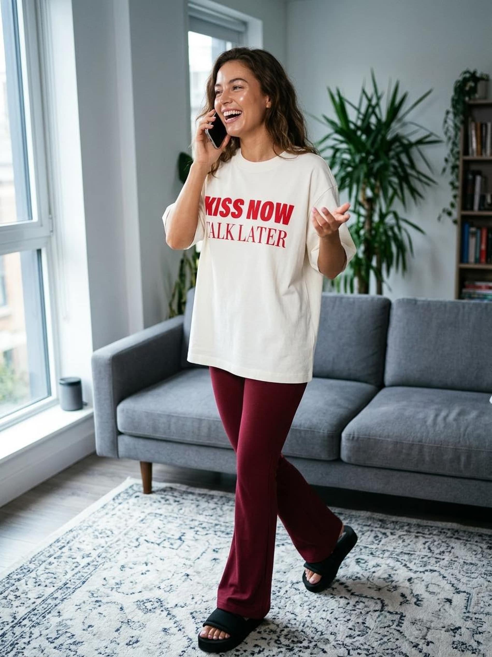 Sinsay - Bawełniana koszulka z napisem - kremowy