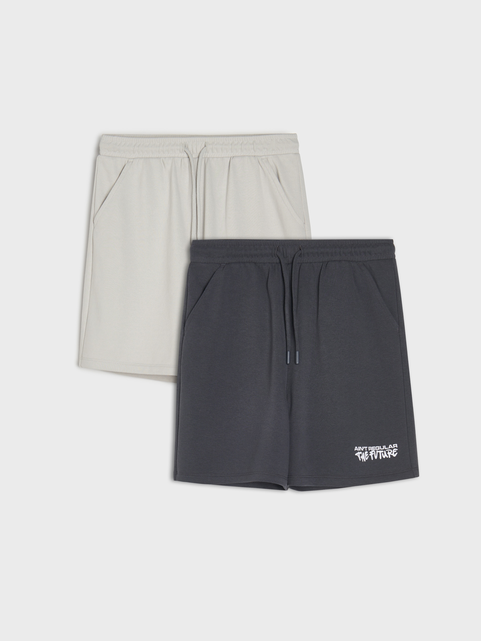 Sinsay - Bawełniane szorty 2 pack - szary