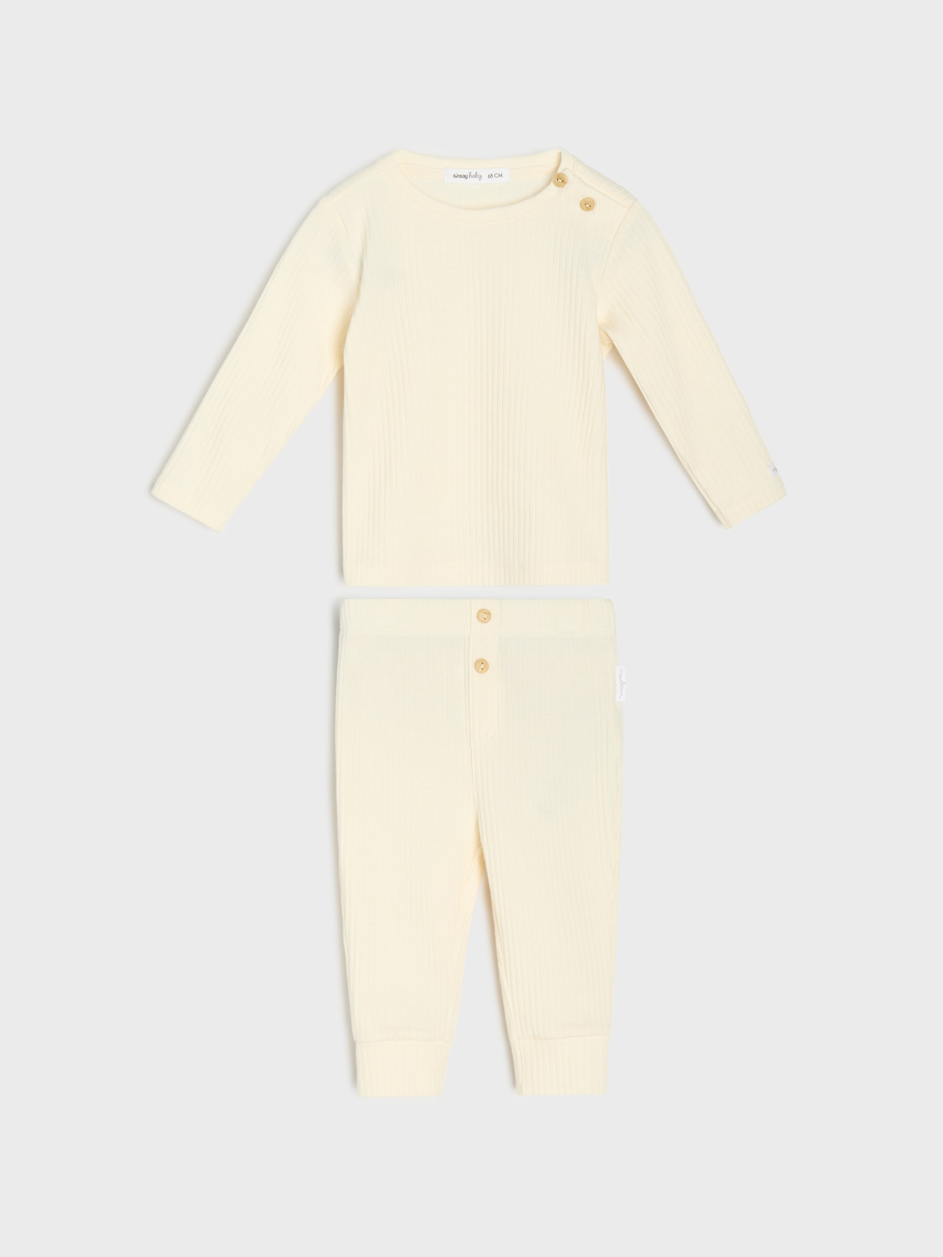 Sinsay - Komplet: bluza i spodnie - kremowy