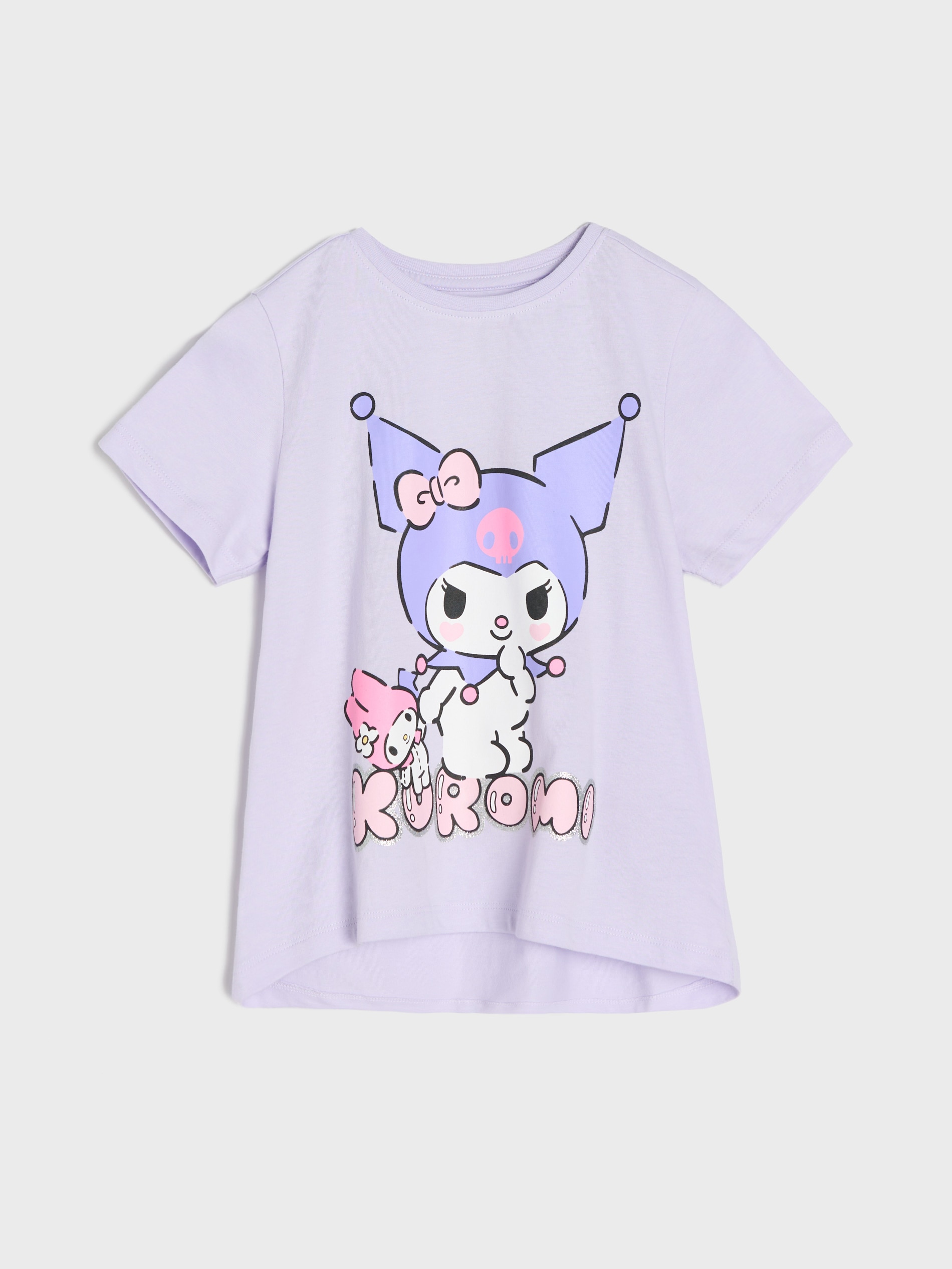 Sinsay - Bawełniana koszulka z nadrukiem Kuromi - fioletowy
