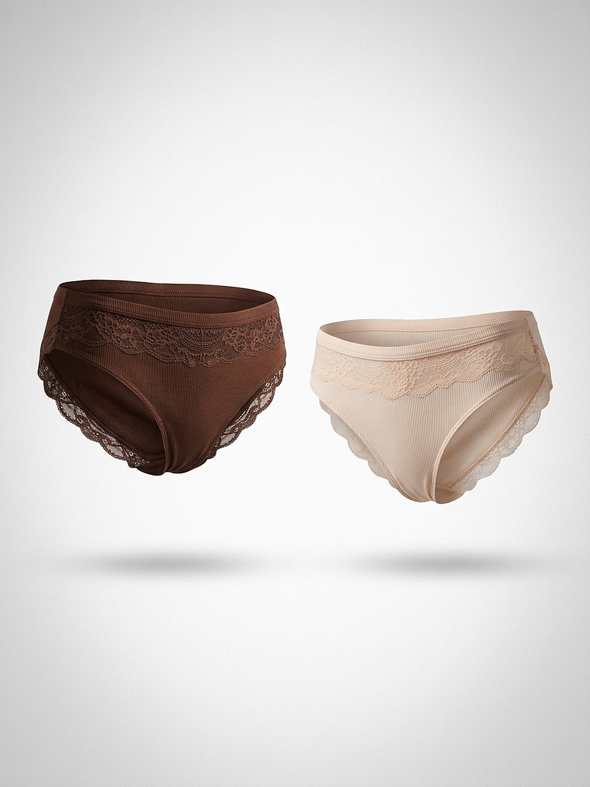 Sinsay - Wiskozowe figi z koronkowym wykończeniem 2 pack - wielobarwny