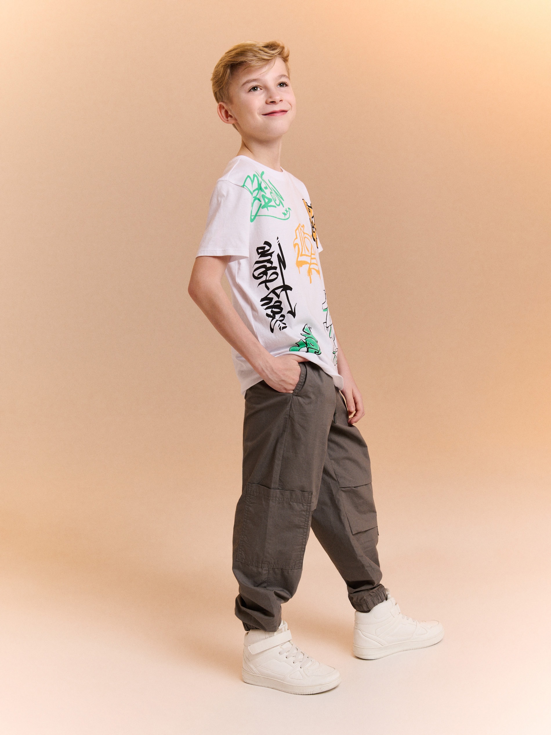 Sinsay - Jeansy jogger cargo - szary