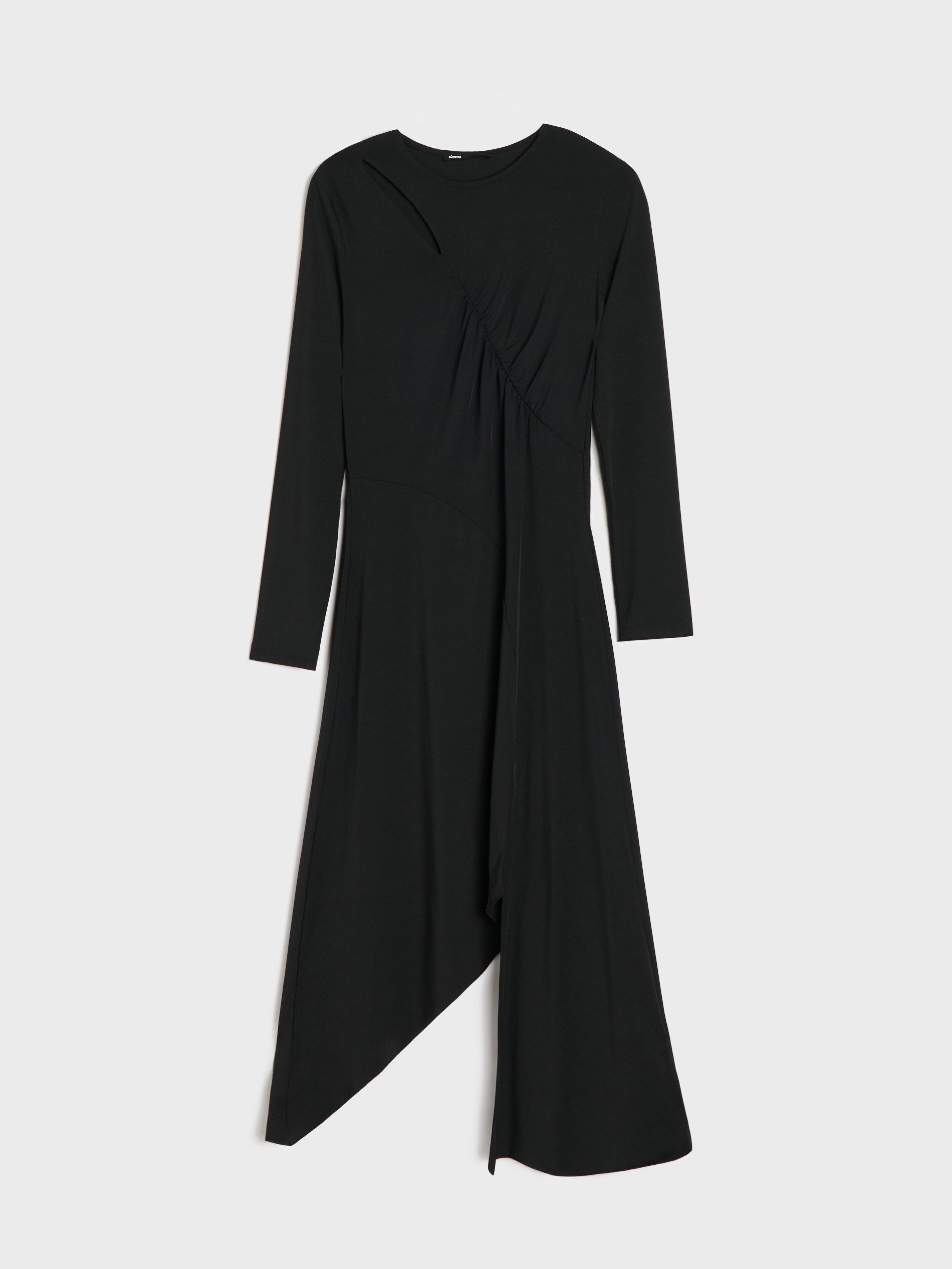 Sinsay - Midi φόρεμα με ασύμμετρο στρίφωμα - μαυρο φωτογραφία