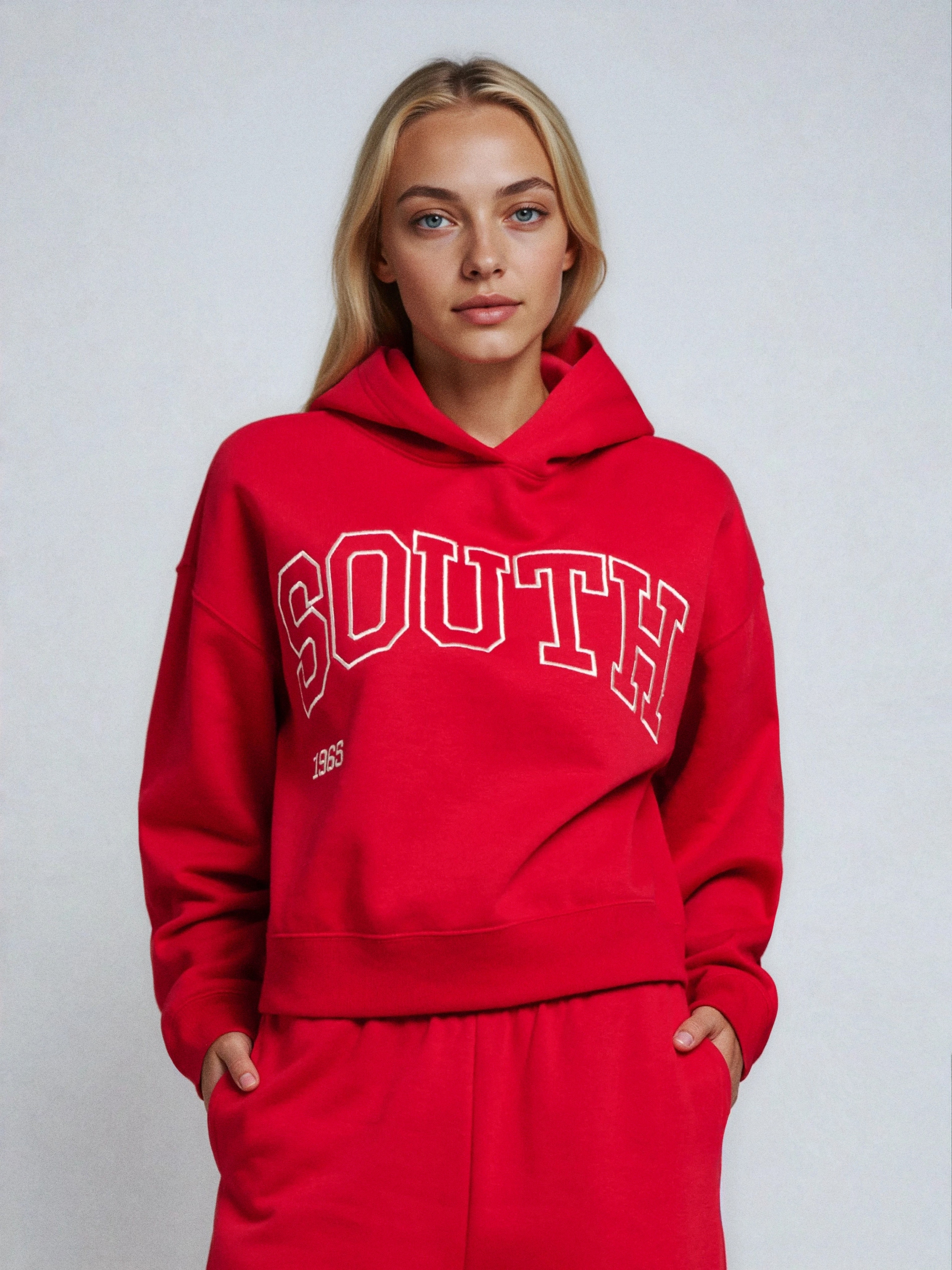 Sinsay - Bluza hoodie z nadrukiem - czerwony