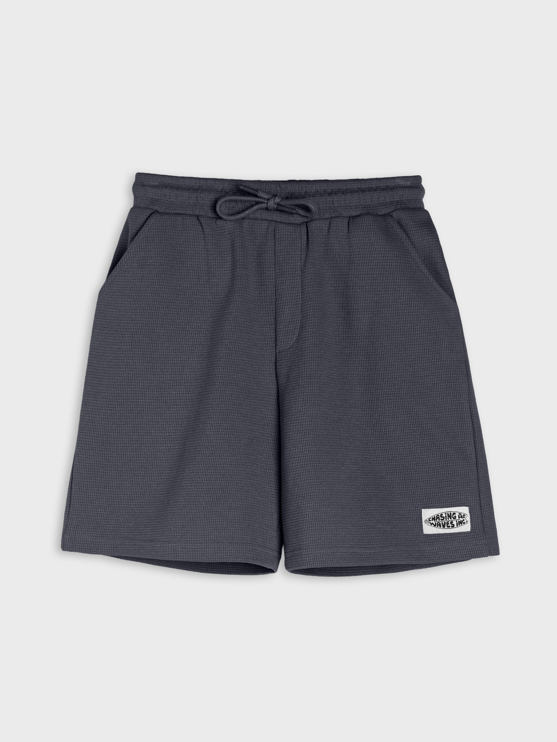 Sinsay - Szorty loose fit z dzianiny waflowej - szary