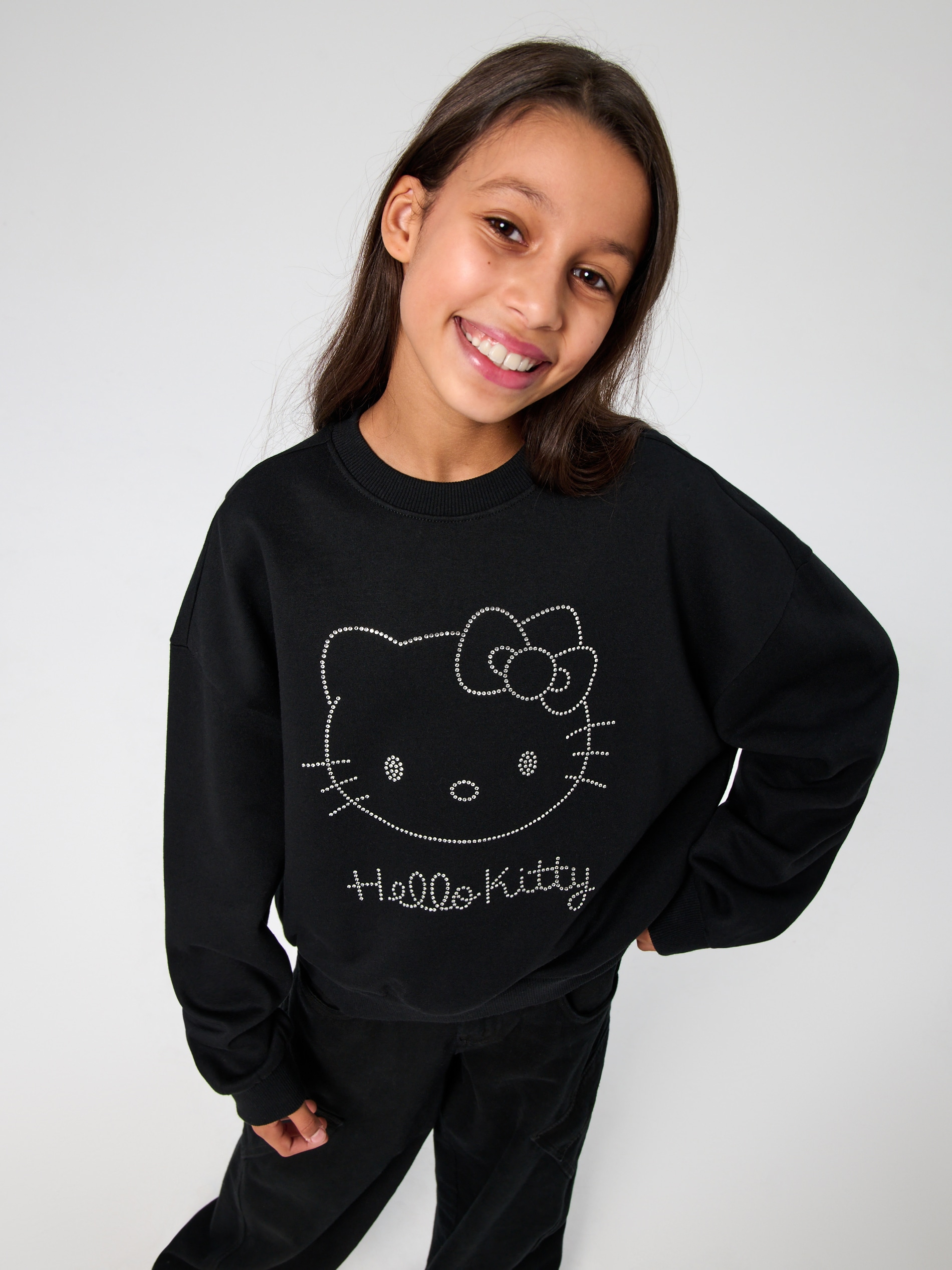 Sinsay - Μπλούζα με λαιμόκοψη crewneck Hello Kitty - μαυρο φωτογραφία