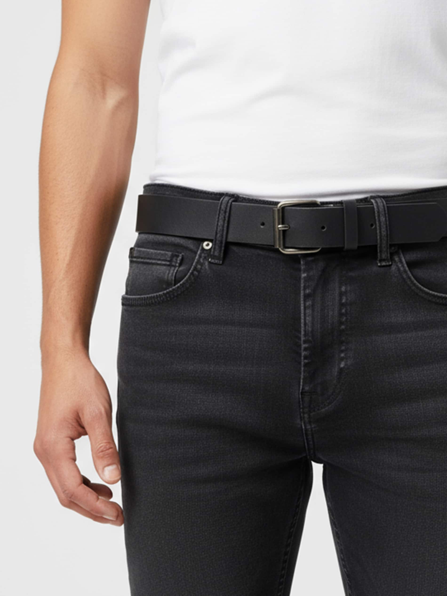 Sinsay - Pasek z klamrą z imitacji skóry - czarny