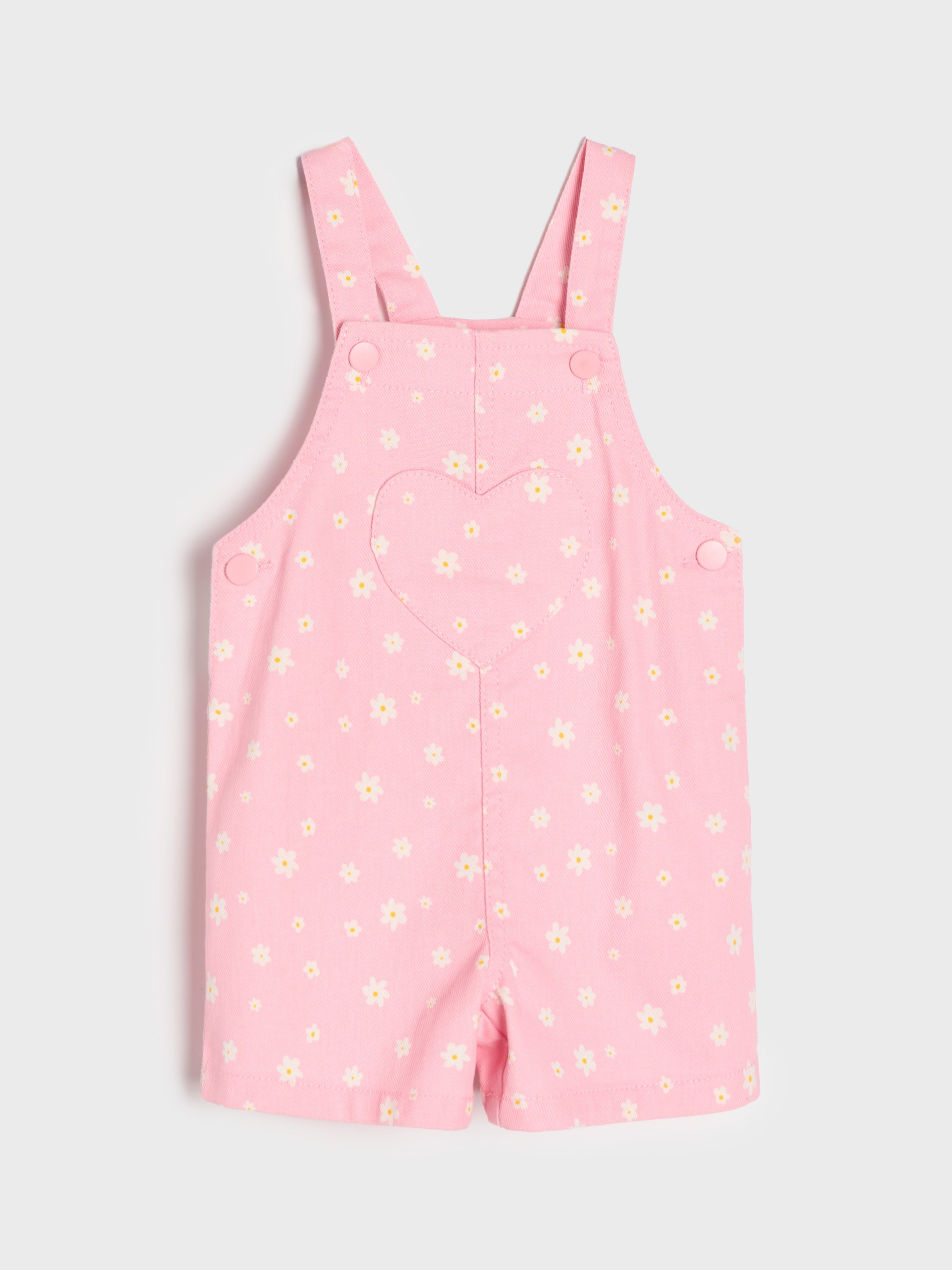 Sinsay - Jeansowe ogrodniczki w kwiaty - różowy