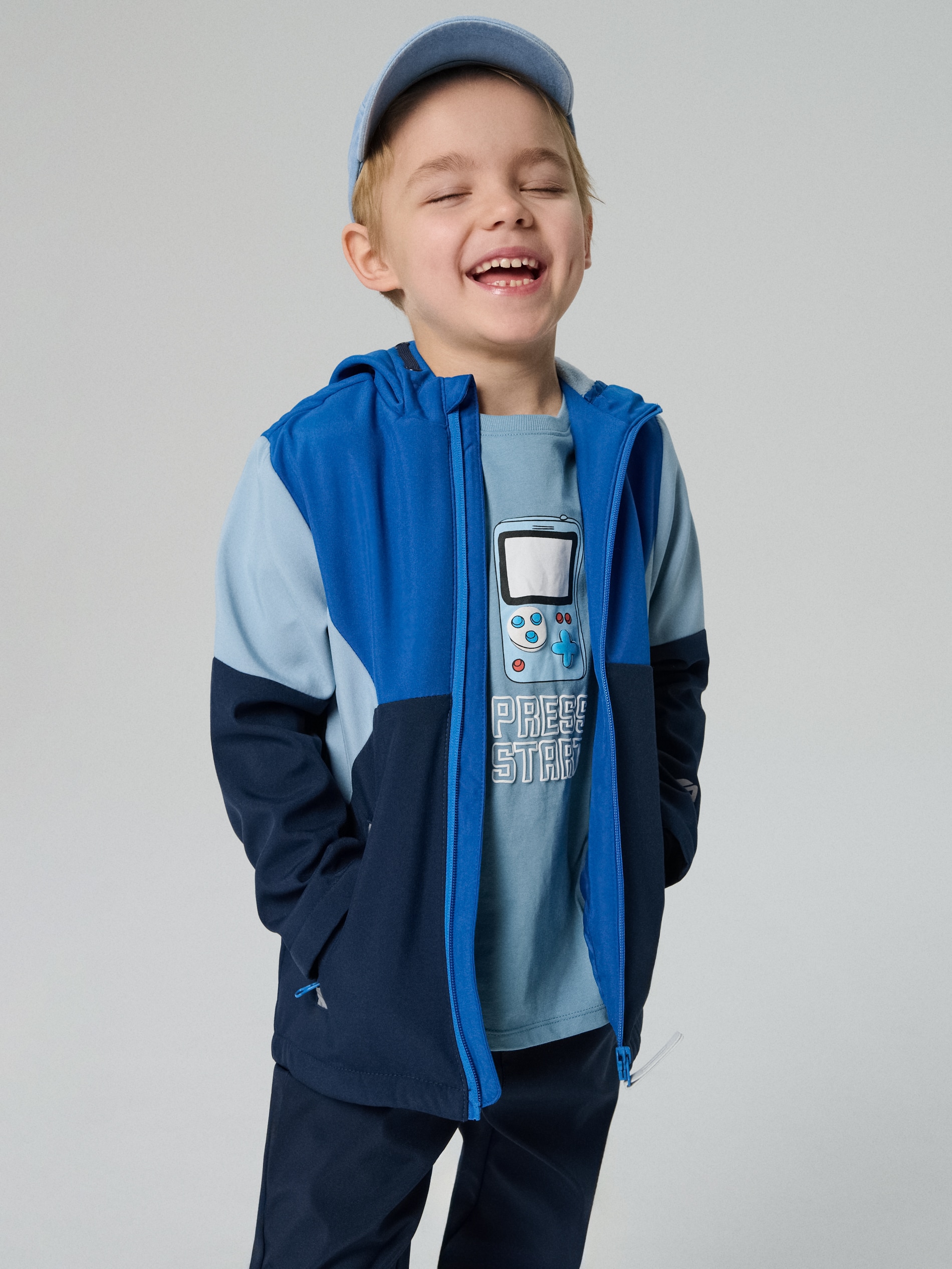 Sinsay - Kurtka softshell z kapturem - niebieski