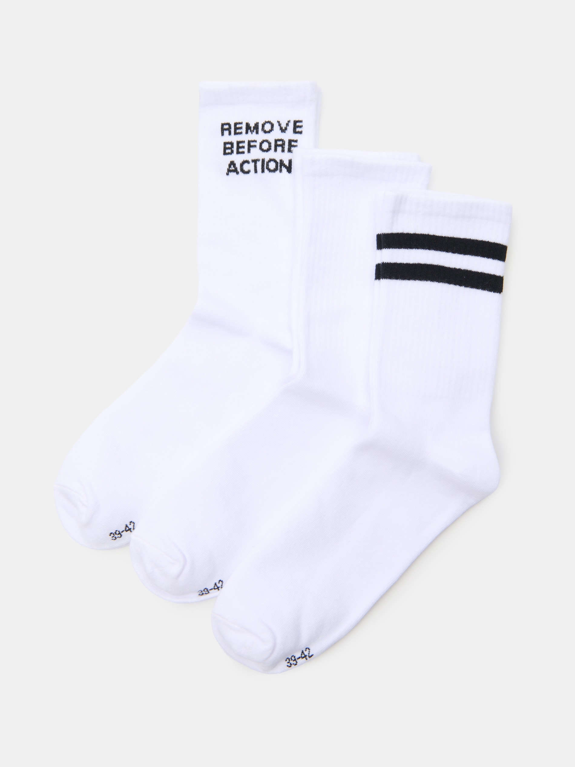 Sinsay - Prążkowane skarpetki 3 pack - biały