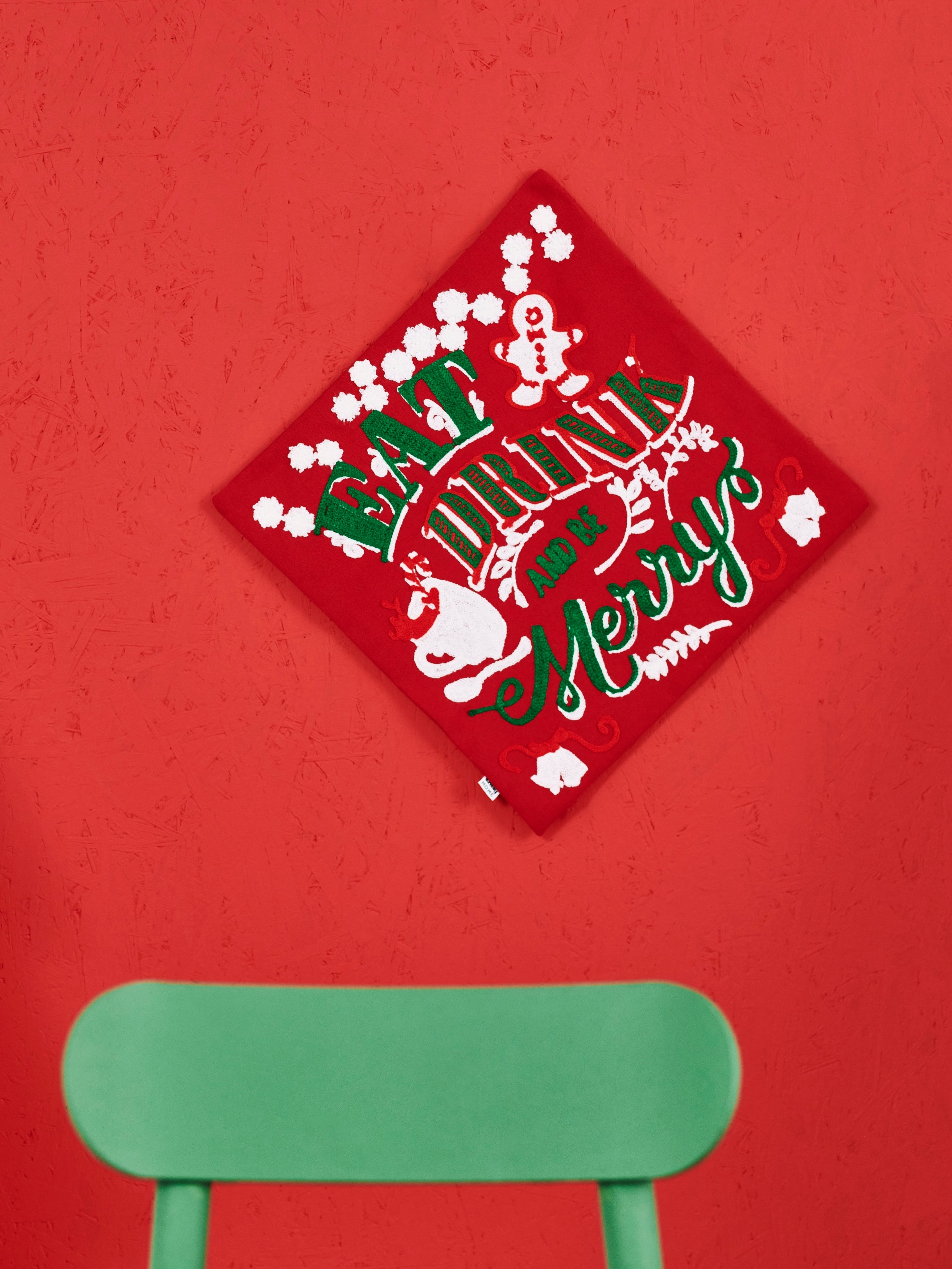 Sinsay - Μαξιλαροθήκη με χριστουγεννιάτικο κείμενο - κοκκινο φωτογραφία