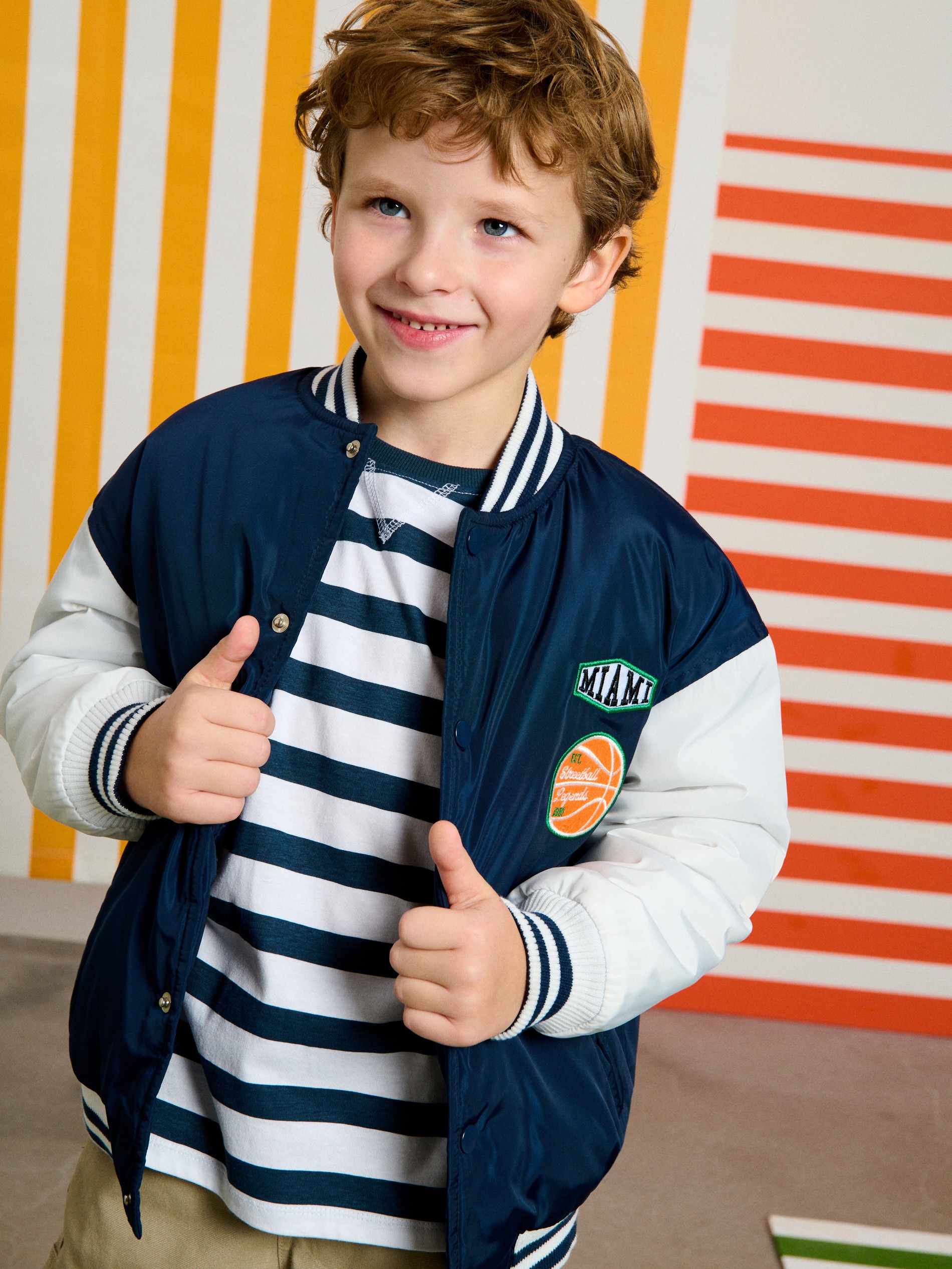 Sinsay - Kurtka bejsbolówka z naszywkami - granatowy