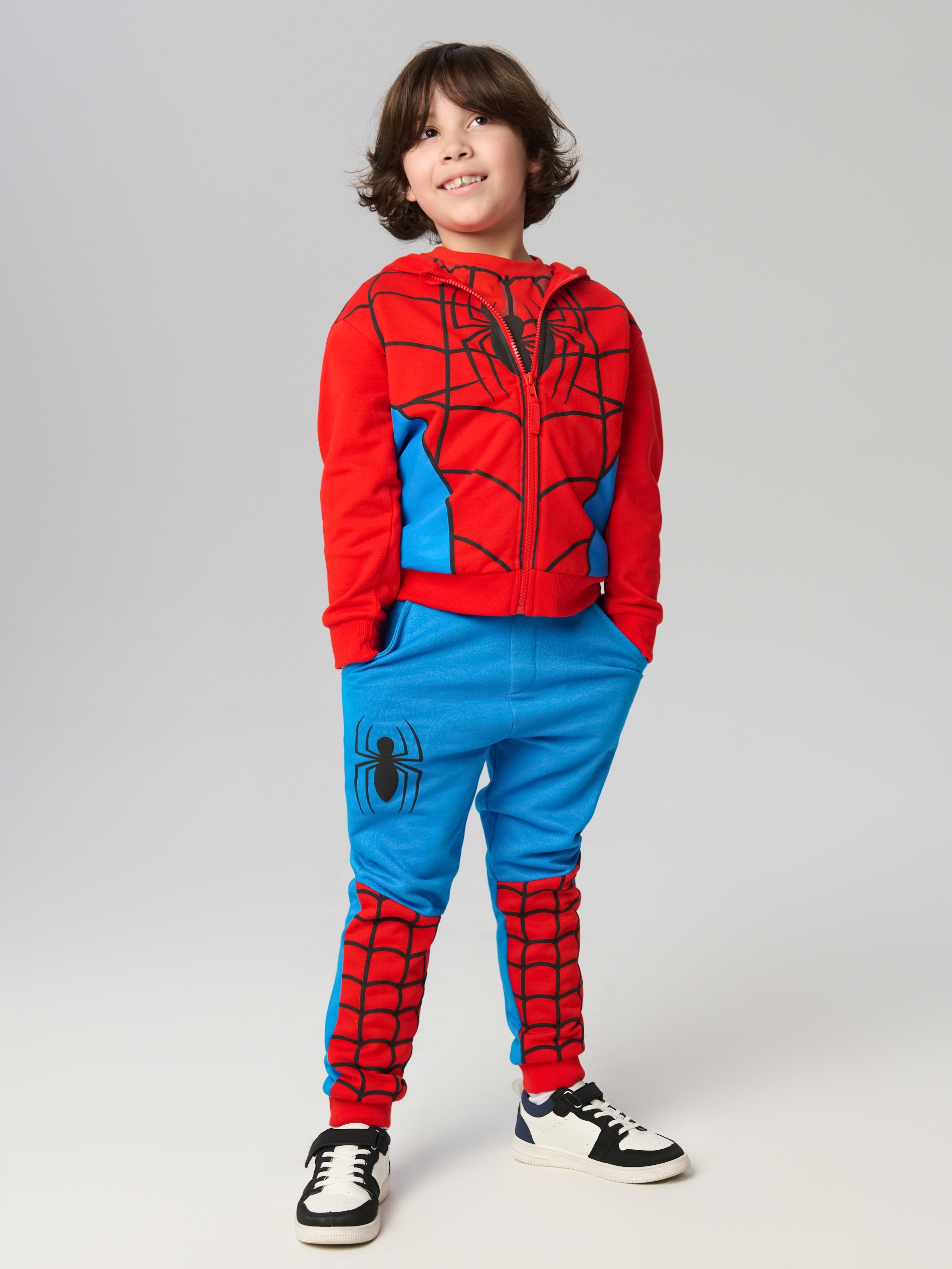 Sinsay - Bawełniany komplet dresowy z nadrukiem Spider-Man - czerwony