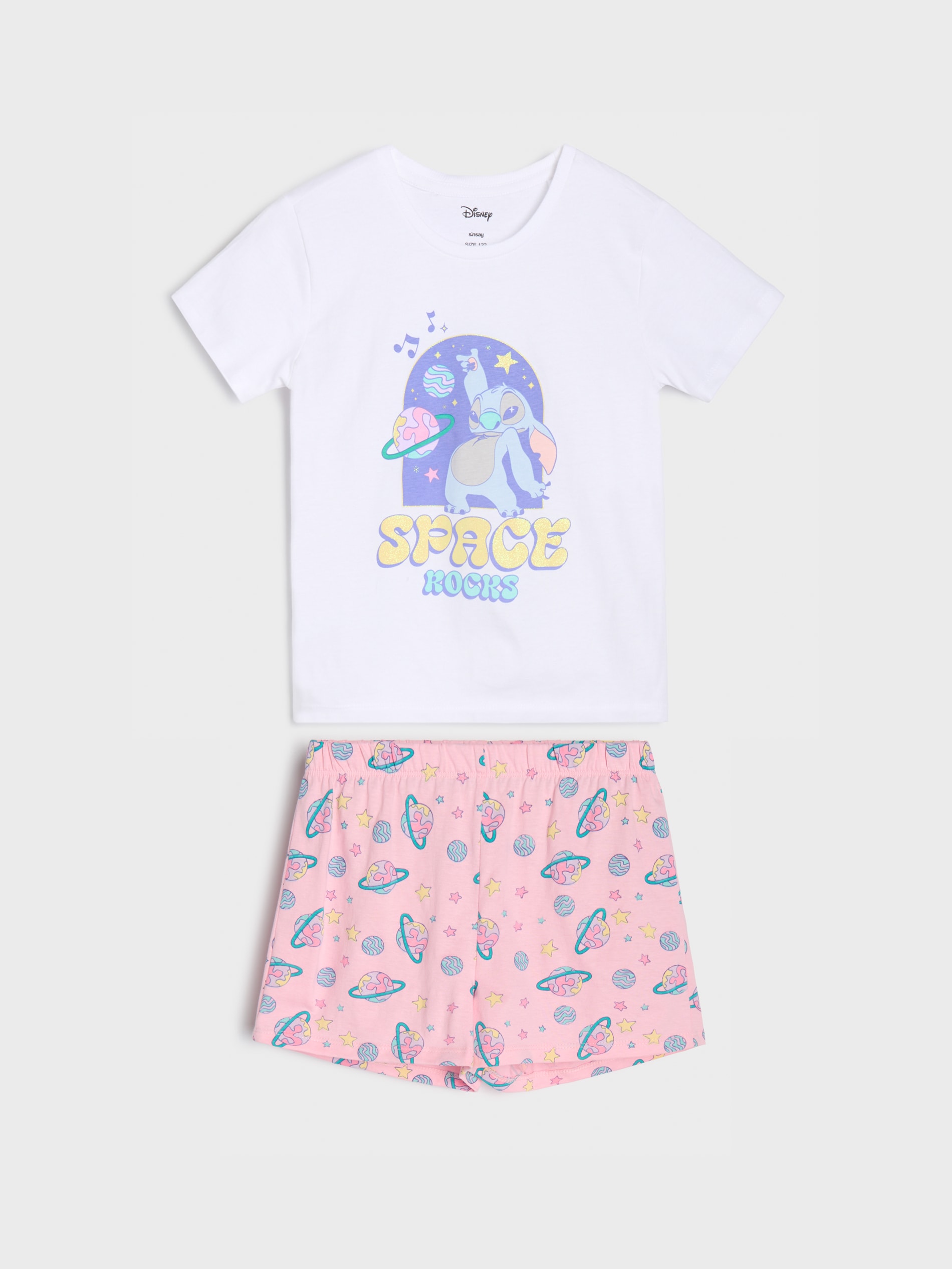Sinsay - Piżama dwuczęściowa Stitch - biały
