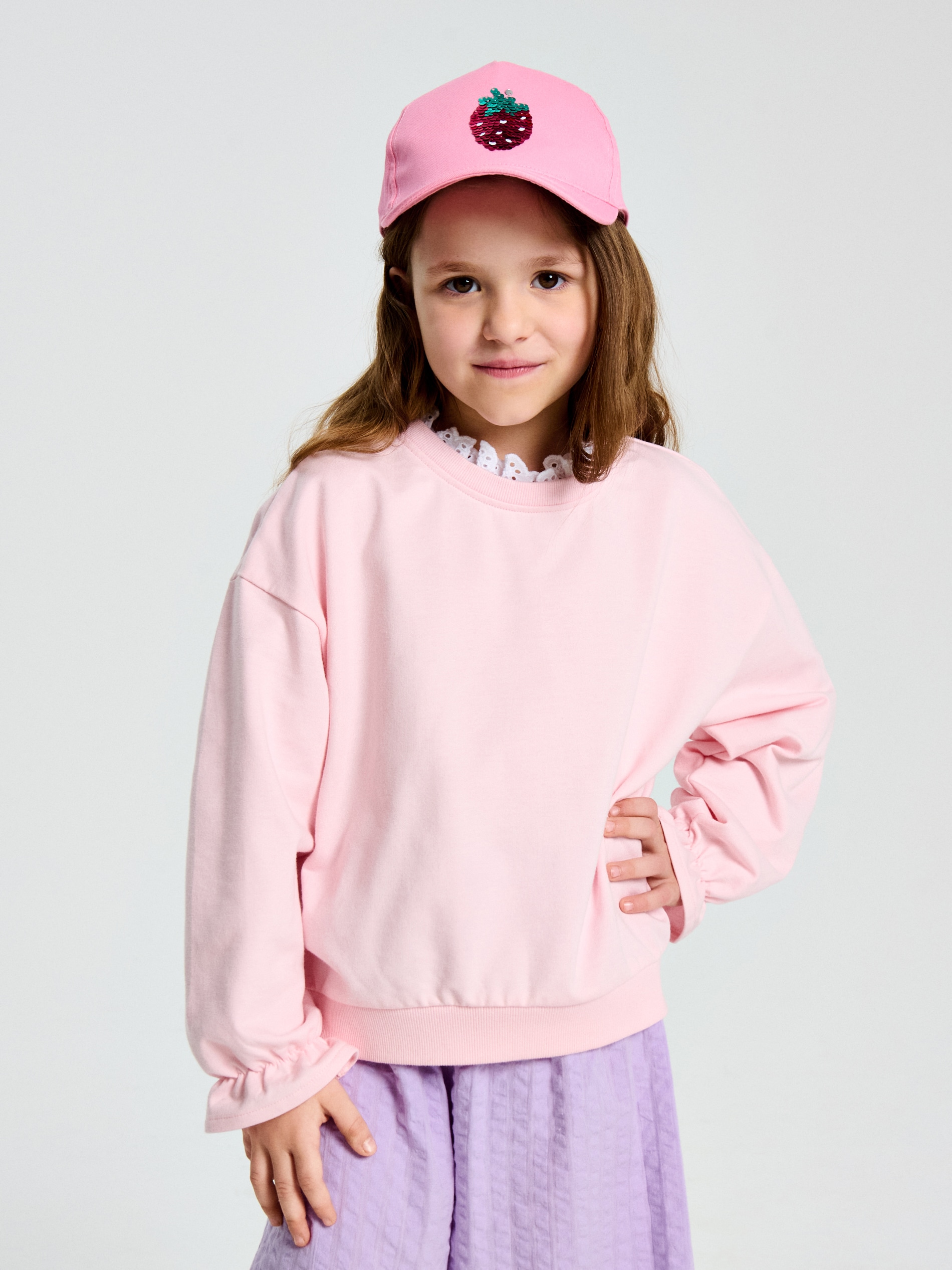 Sinsay - Bluza z ozdobnym dekoltem - różowy