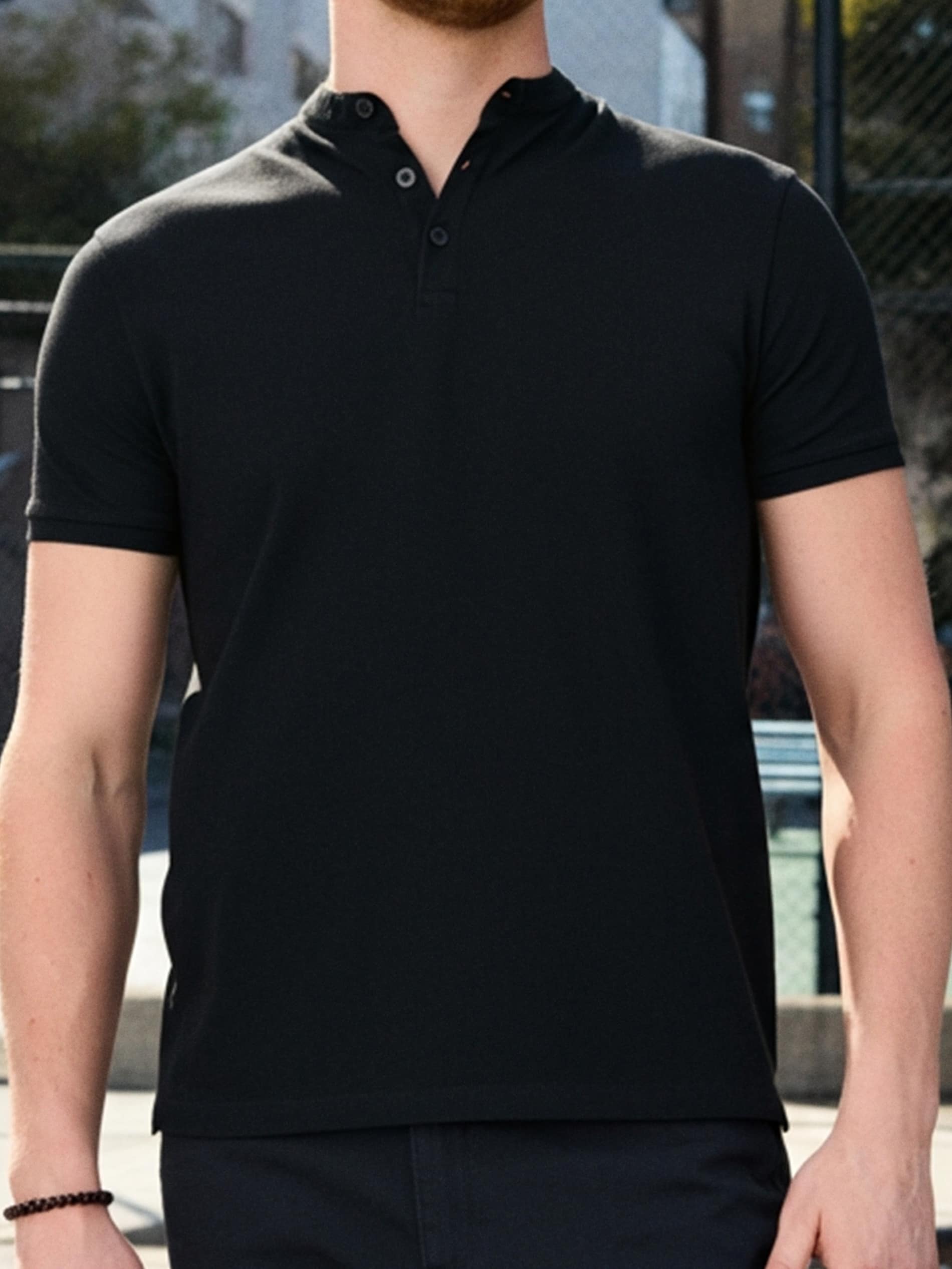 Sinsay - Koszulka polo - czarny