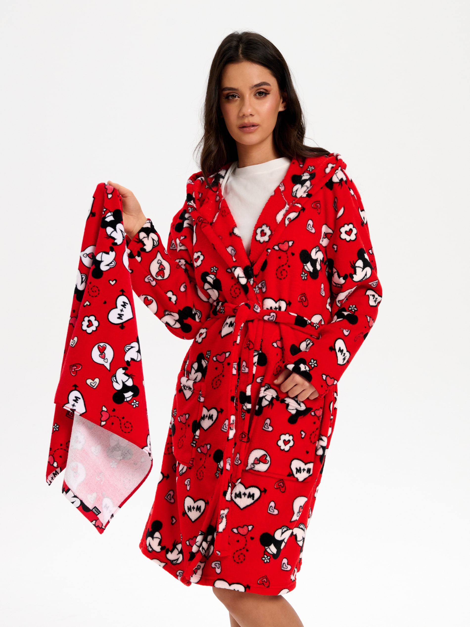 Sinsay - Szlafrok i ręcznik Myszka Miki - czerwony