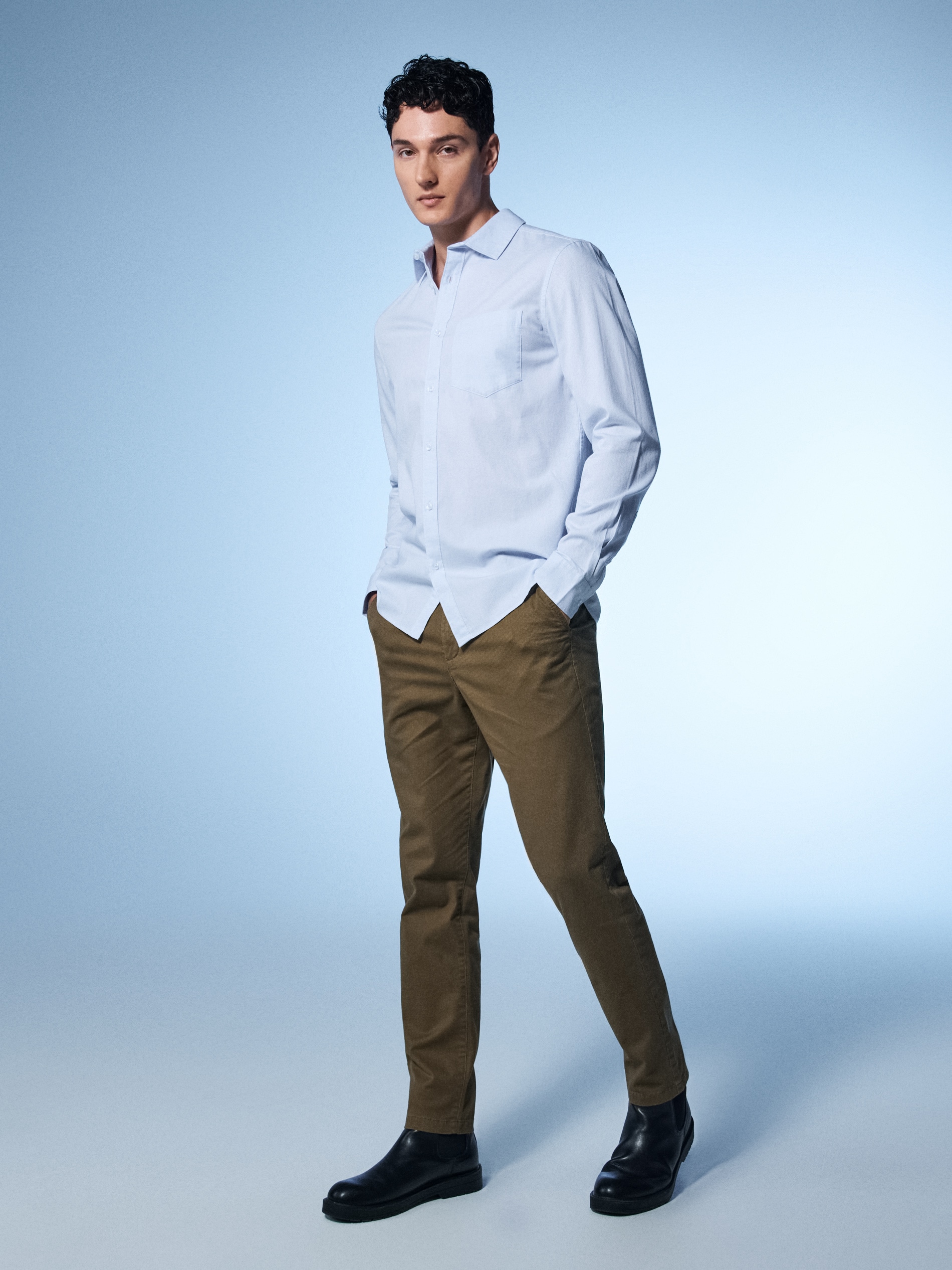 Sinsay - Πουκάμισο από βαμβάκι - μπλε παλ φωτογραφία