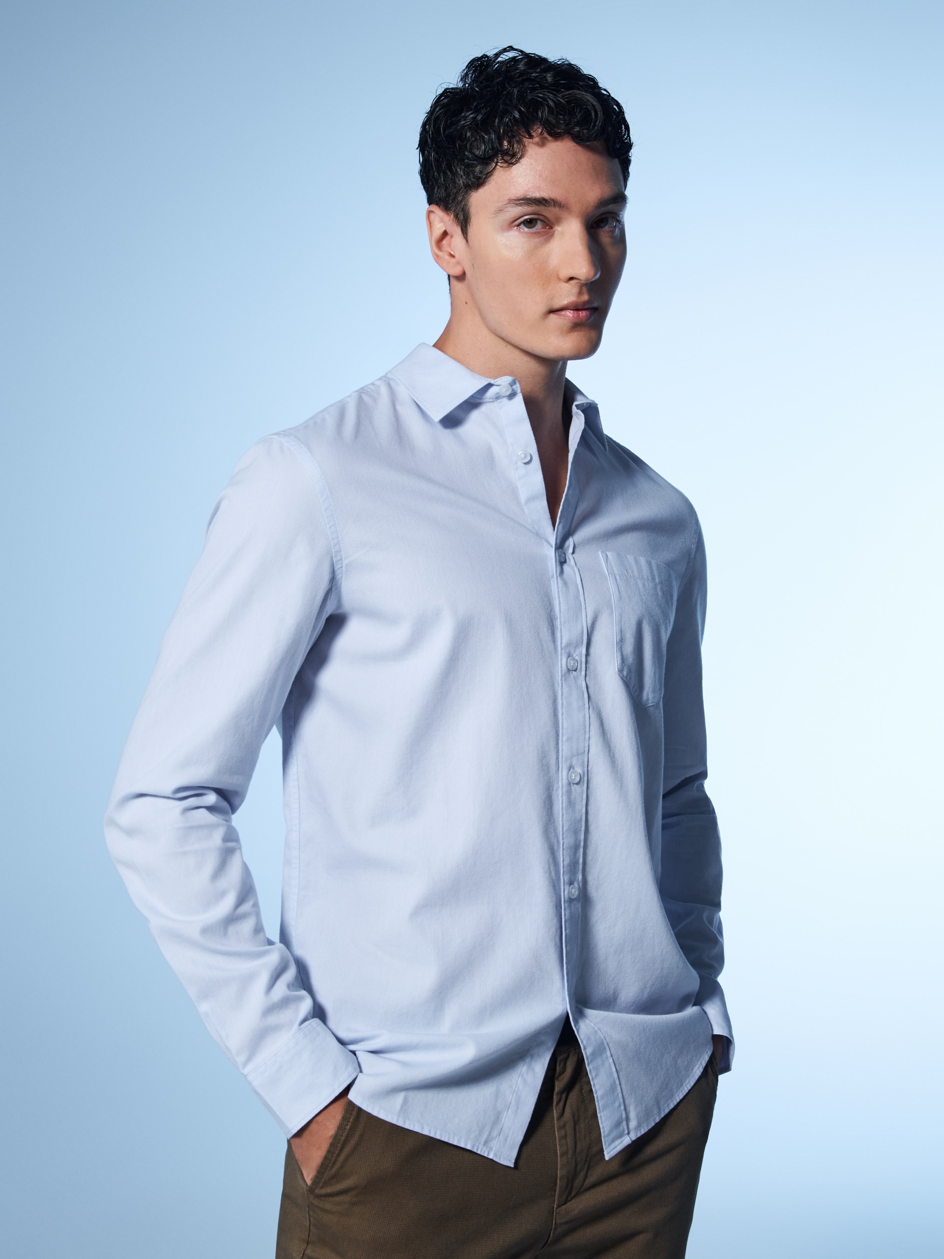 Sinsay - Πουκάμισο από βαμβάκι - μπλε παλ φωτογραφία