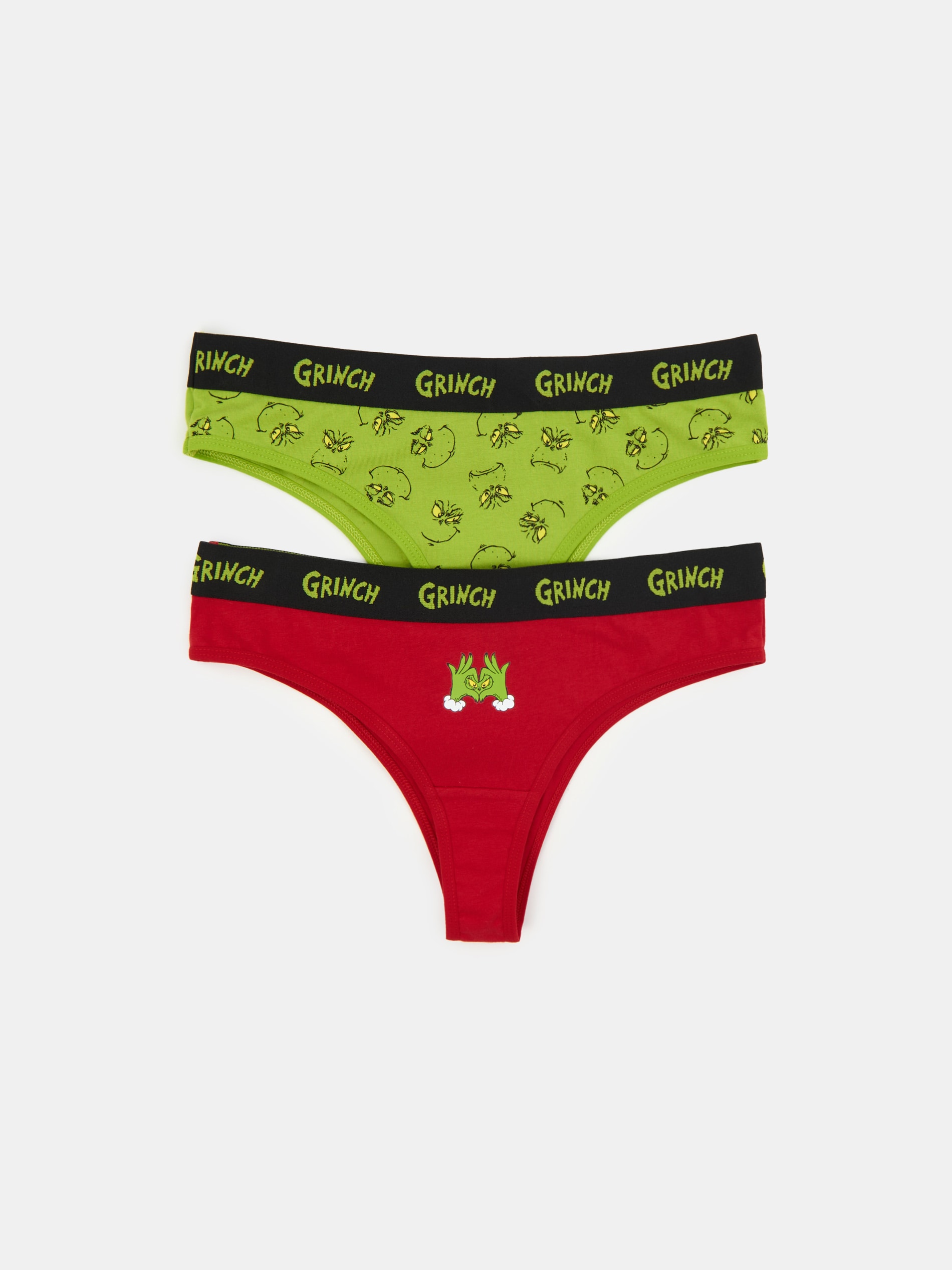 Sinsay - Majtki brazilian 2 pack Grinch - wielobarwny