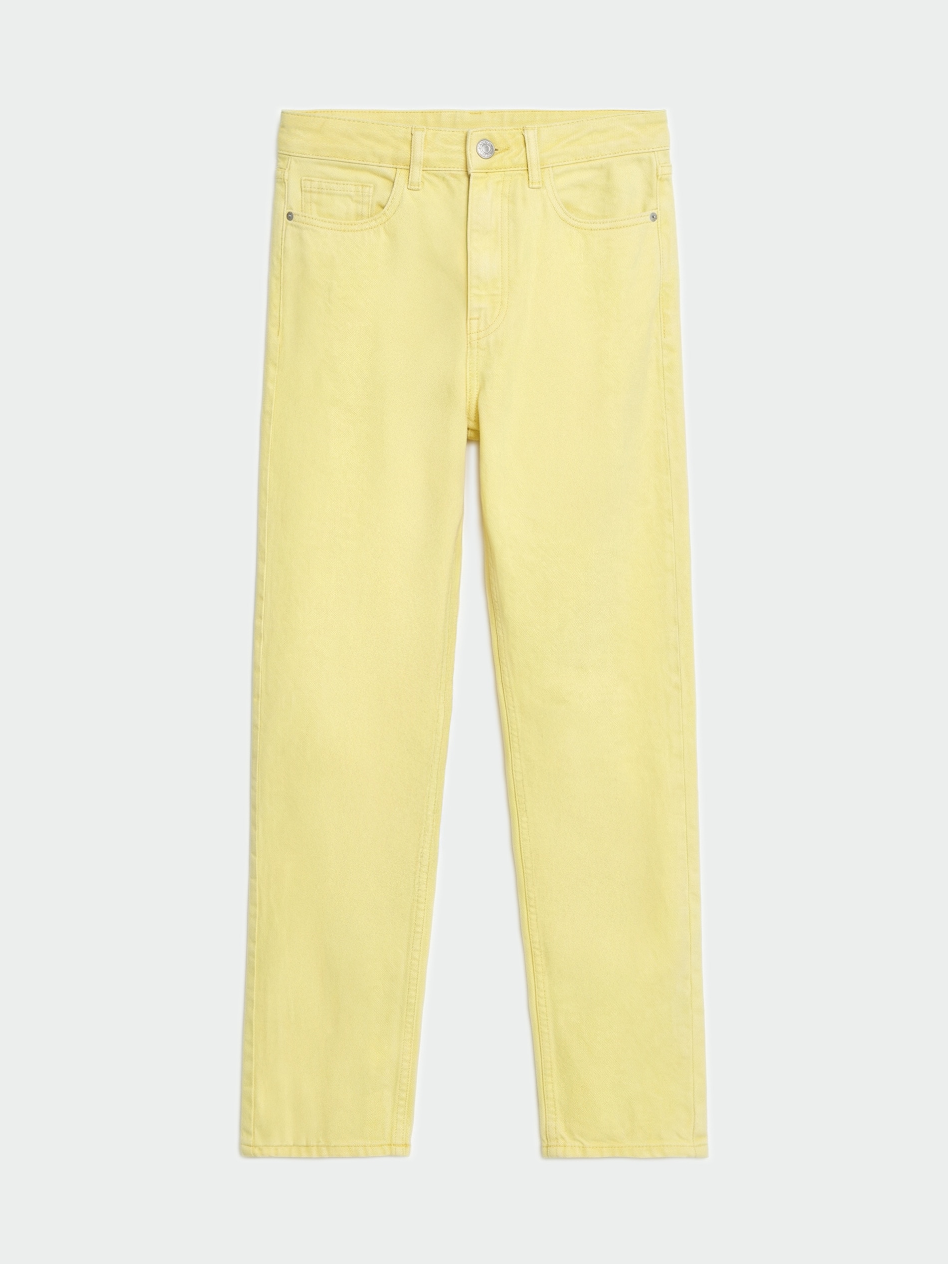 Sinsay - Jeansy mom high waist - żółty