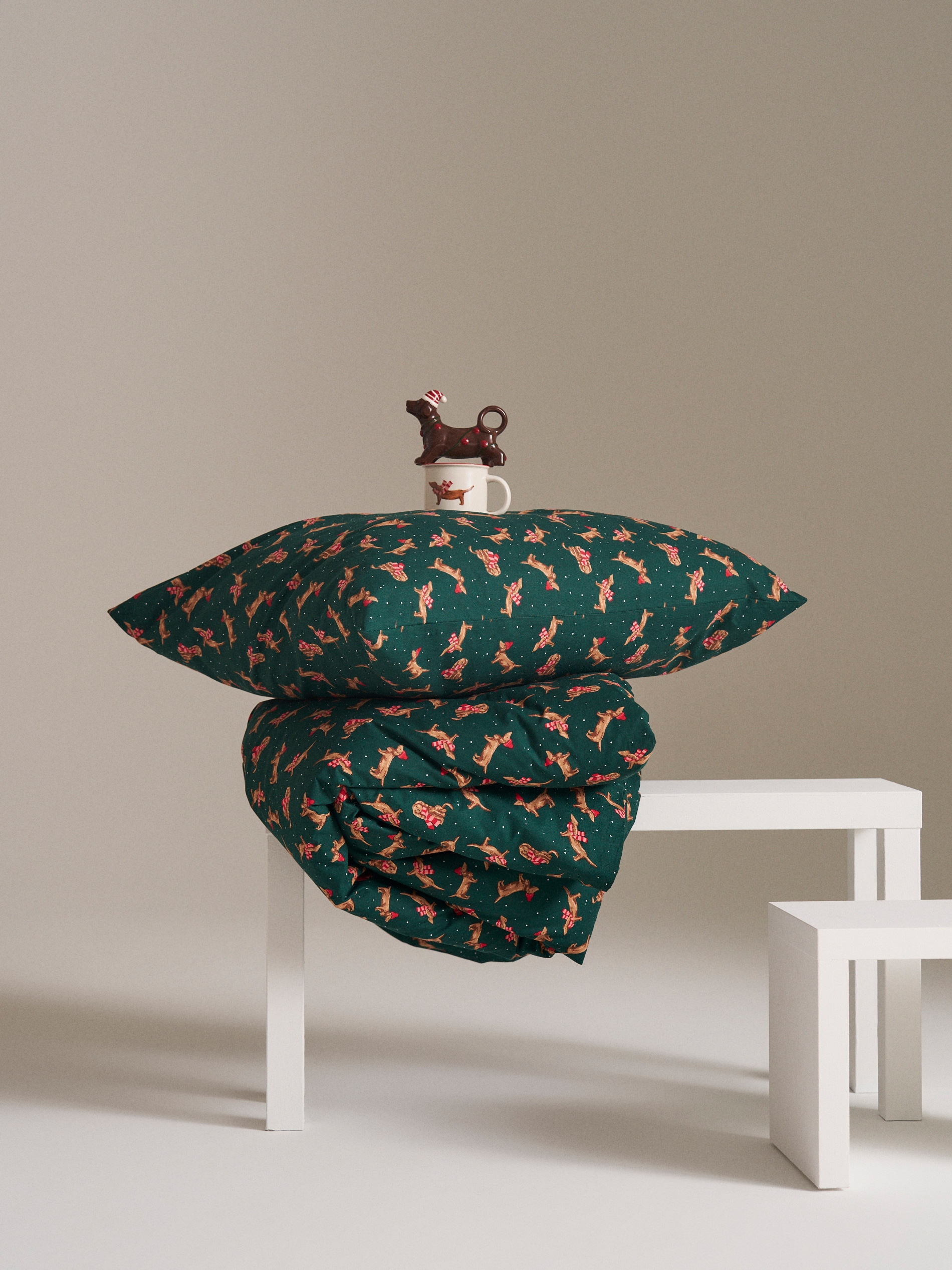 Sinsay - Σετ με κλινοσκεπάσματα - σκουρο πρασινο φωτογραφία