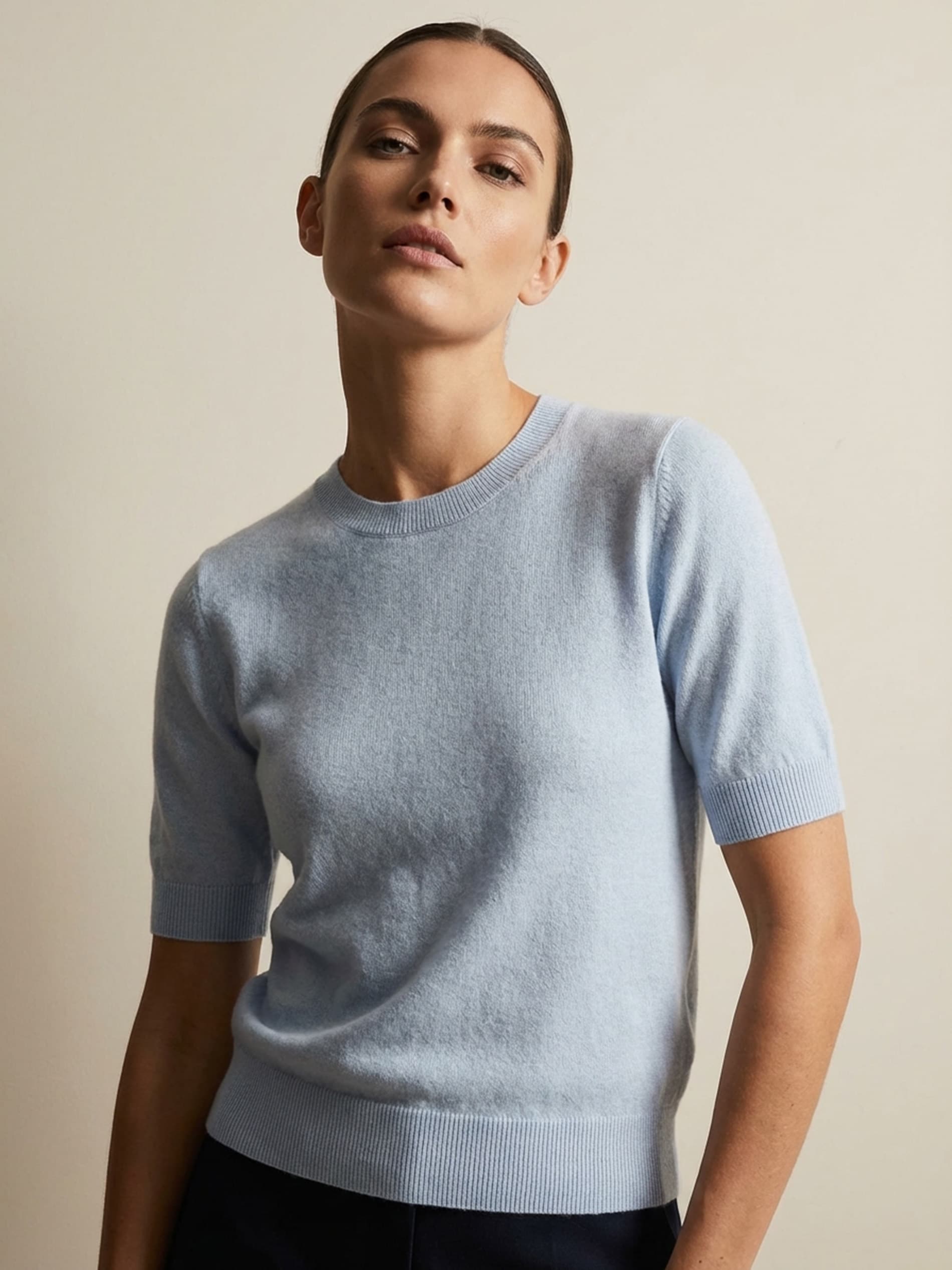 Sinsay - Sweter z krótkim rękawem - niebieski