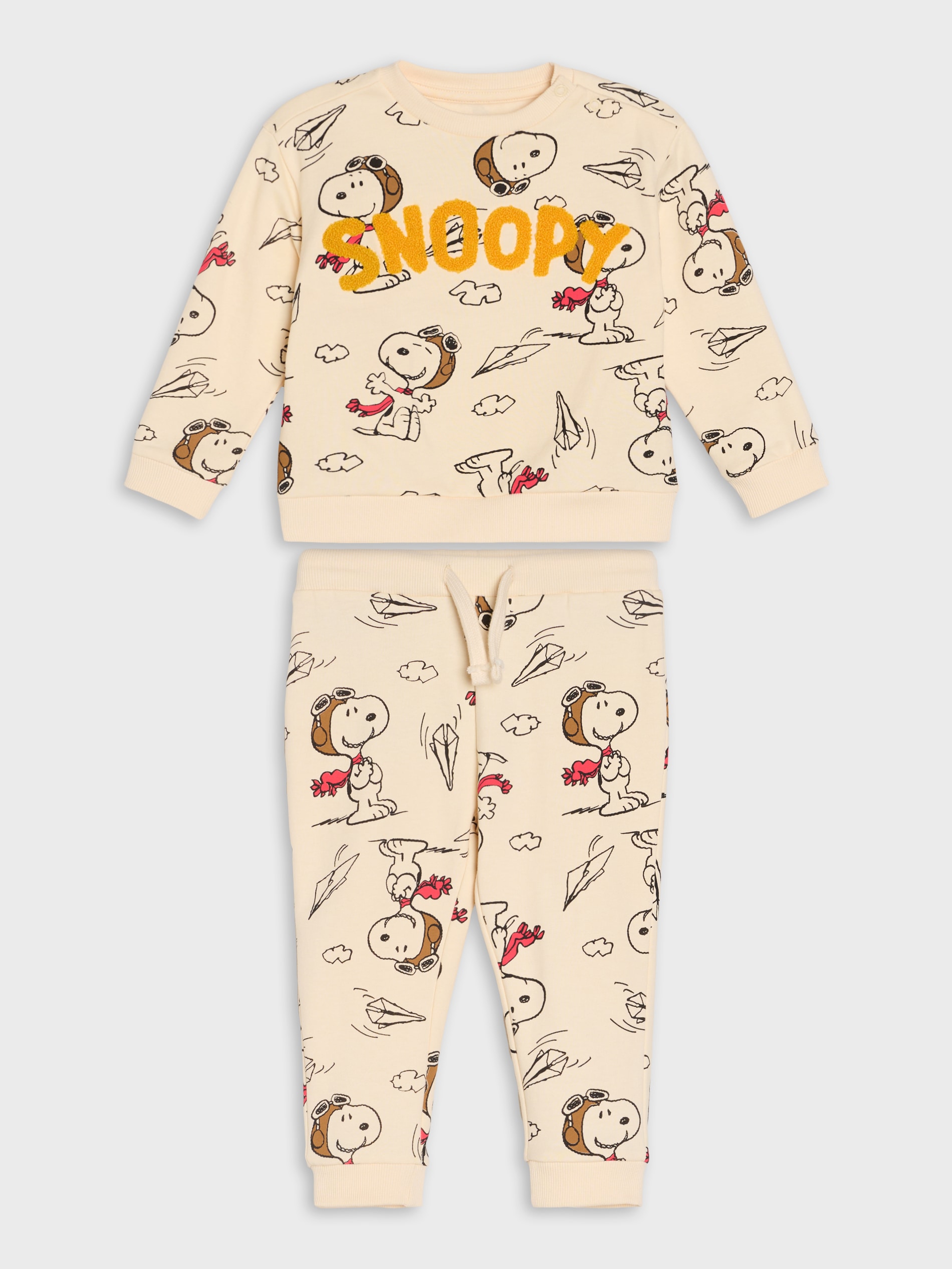 Sinsay - Komplet dresowy ze wzorem Peanuts - kremowy