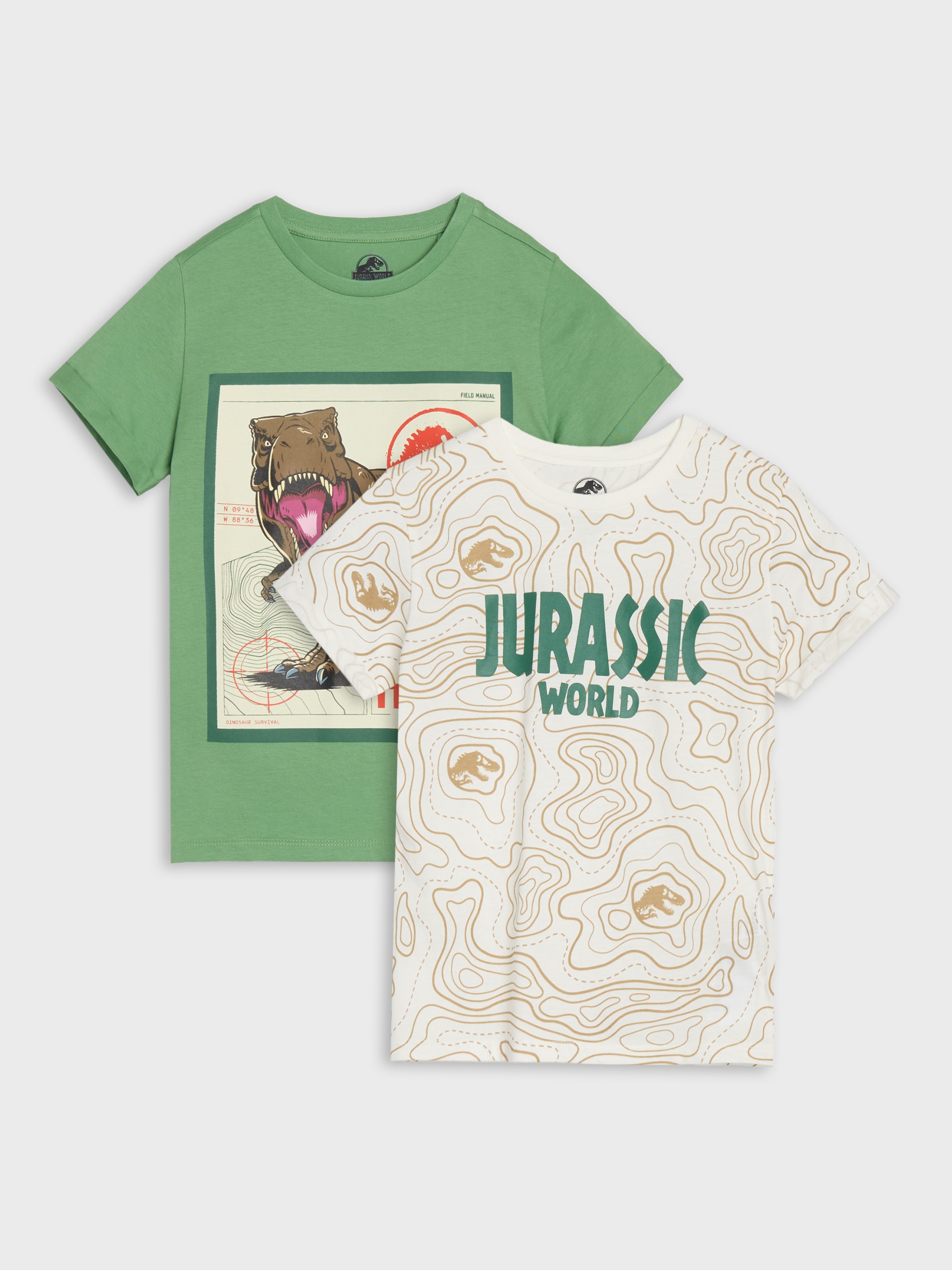 Sinsay - Koszulki 2 pack Jurassic World - green spruce