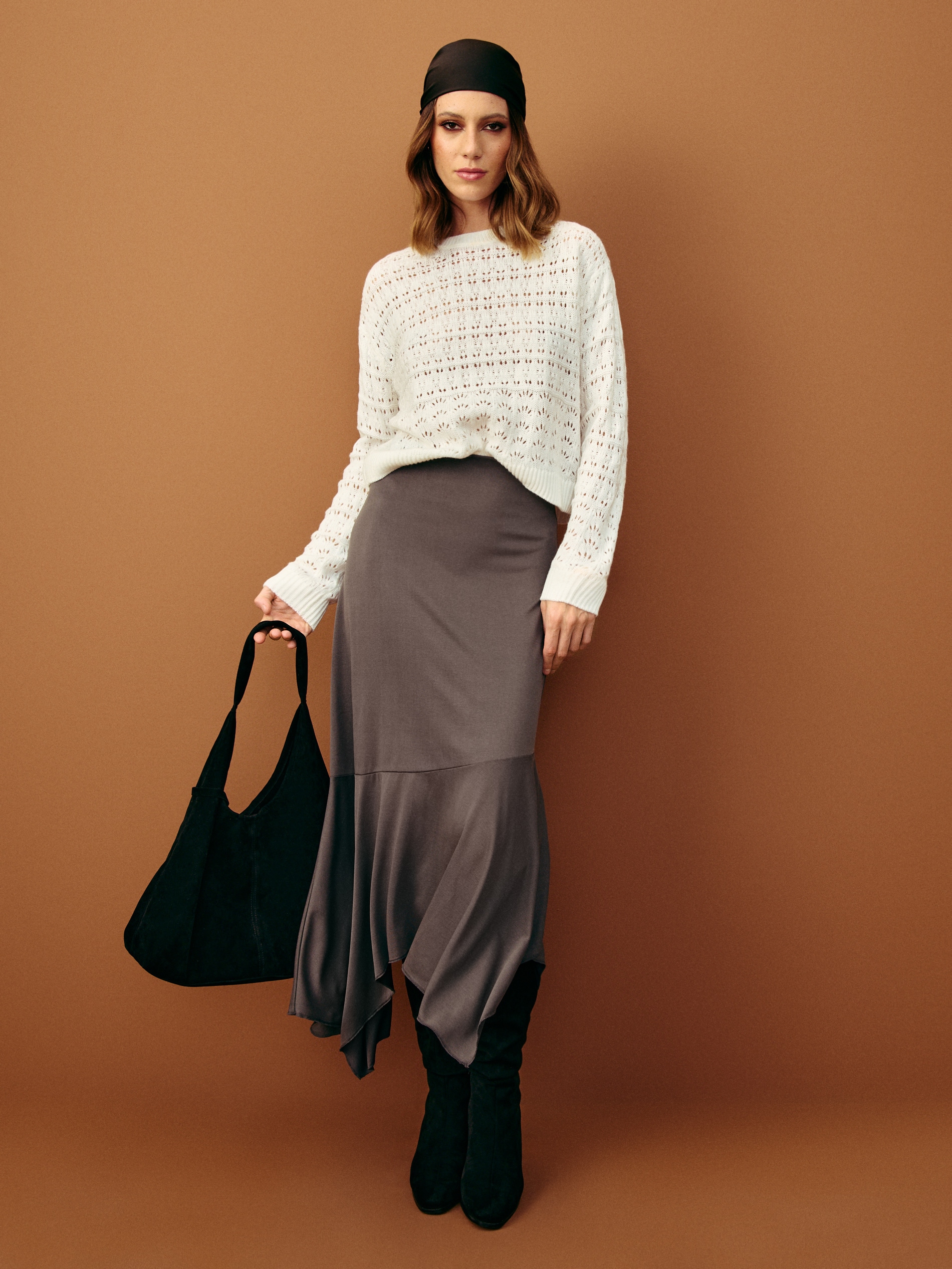 Sinsay - Spódnica z asymetrycznym dołem - szary