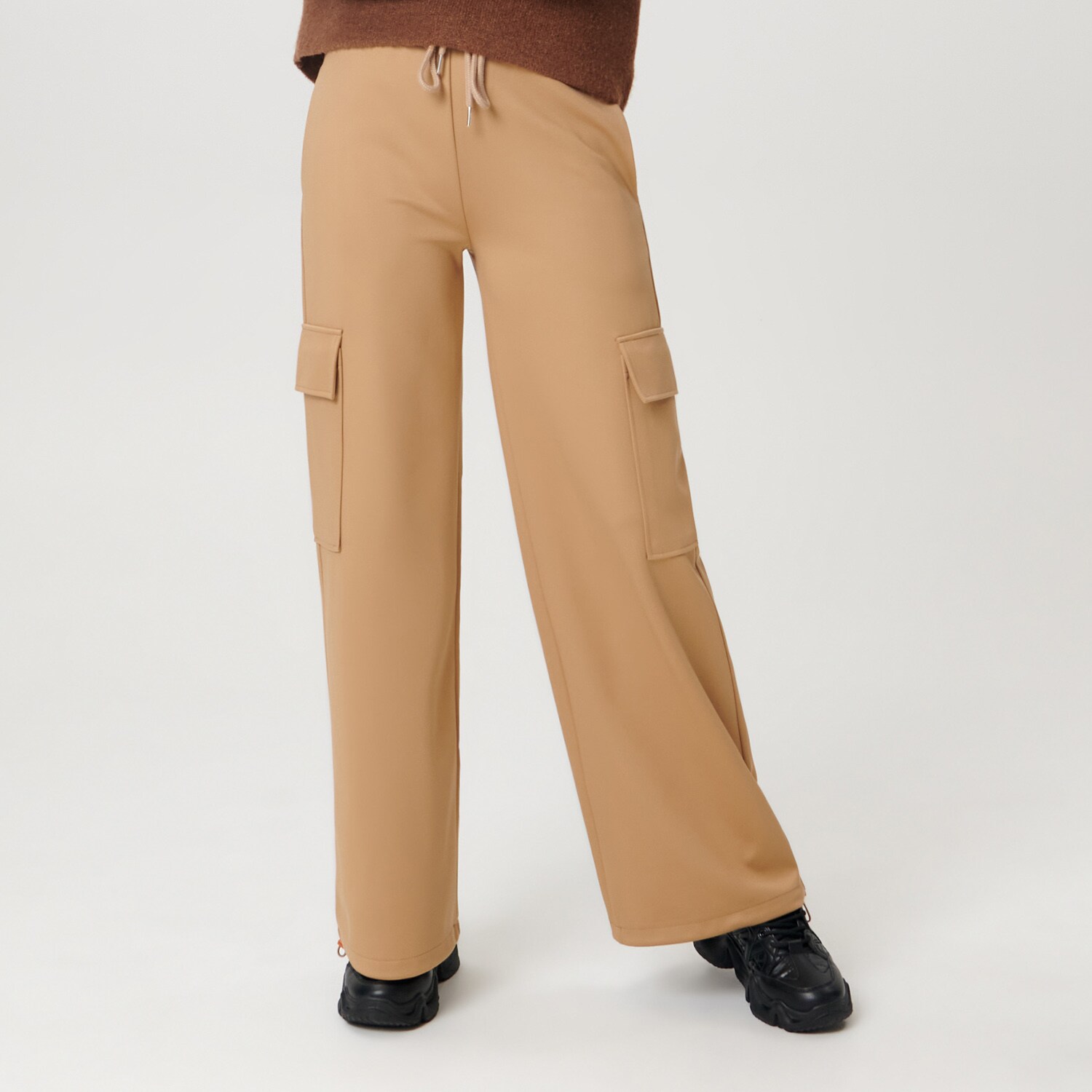 Sinsay – Fustă-pantalon high waist – Bej