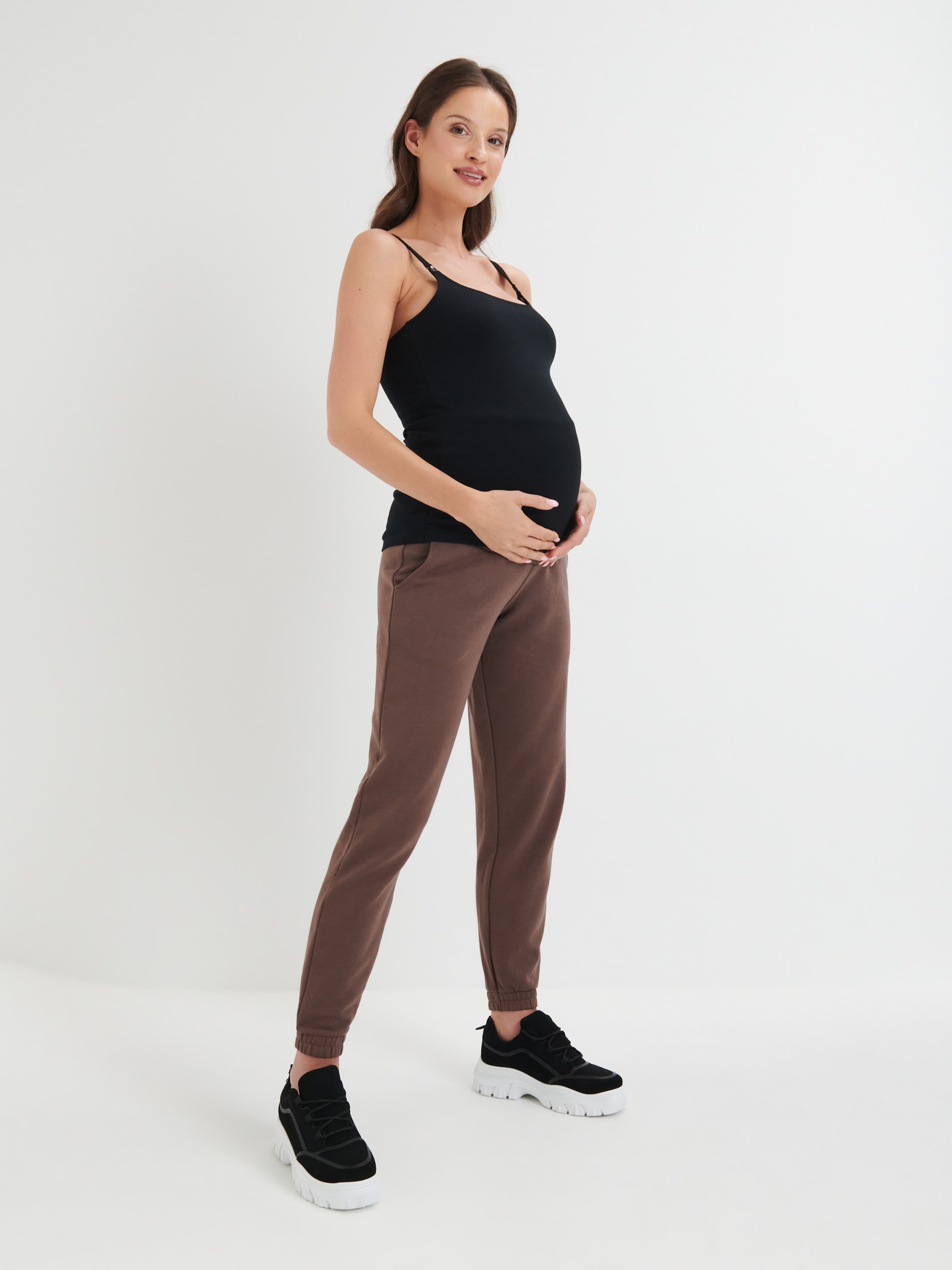 Sinsay - Παντελόνι φόρμας MAMA - σκουρο καφέ φωτογραφία