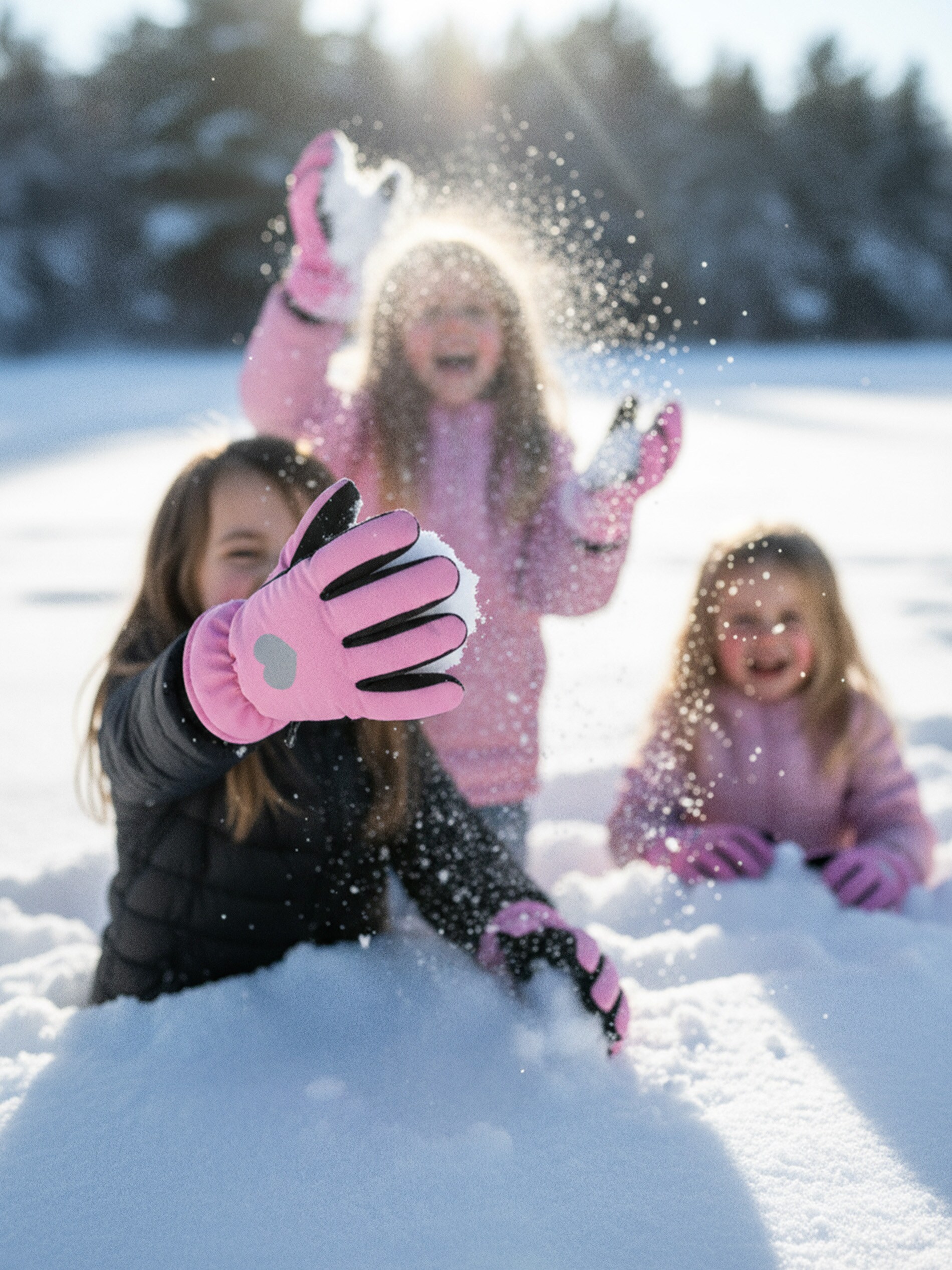 Sinsay - Αδιάβροχα γάντια με επένδυση fleece - θαμπο ροζ φωτογραφία