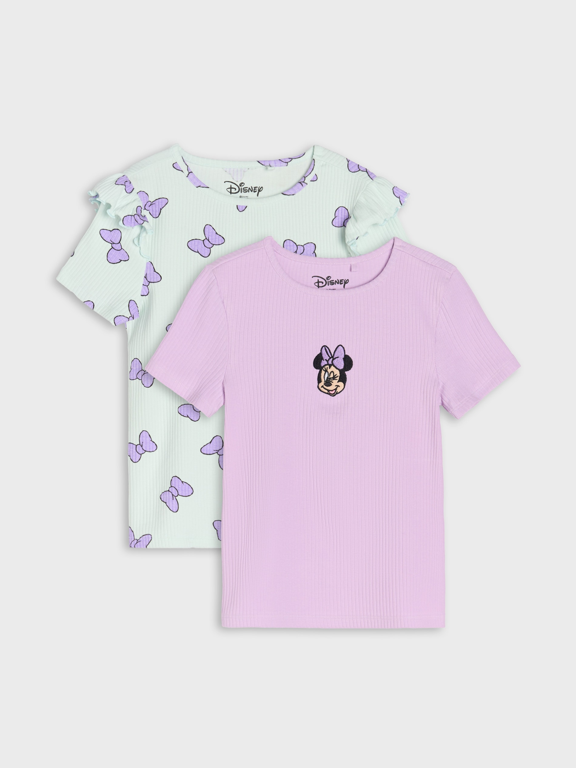 Sinsay - Koszulki z prążkowanej dzianiny 2 pack Minnie Mouse - fioletowy