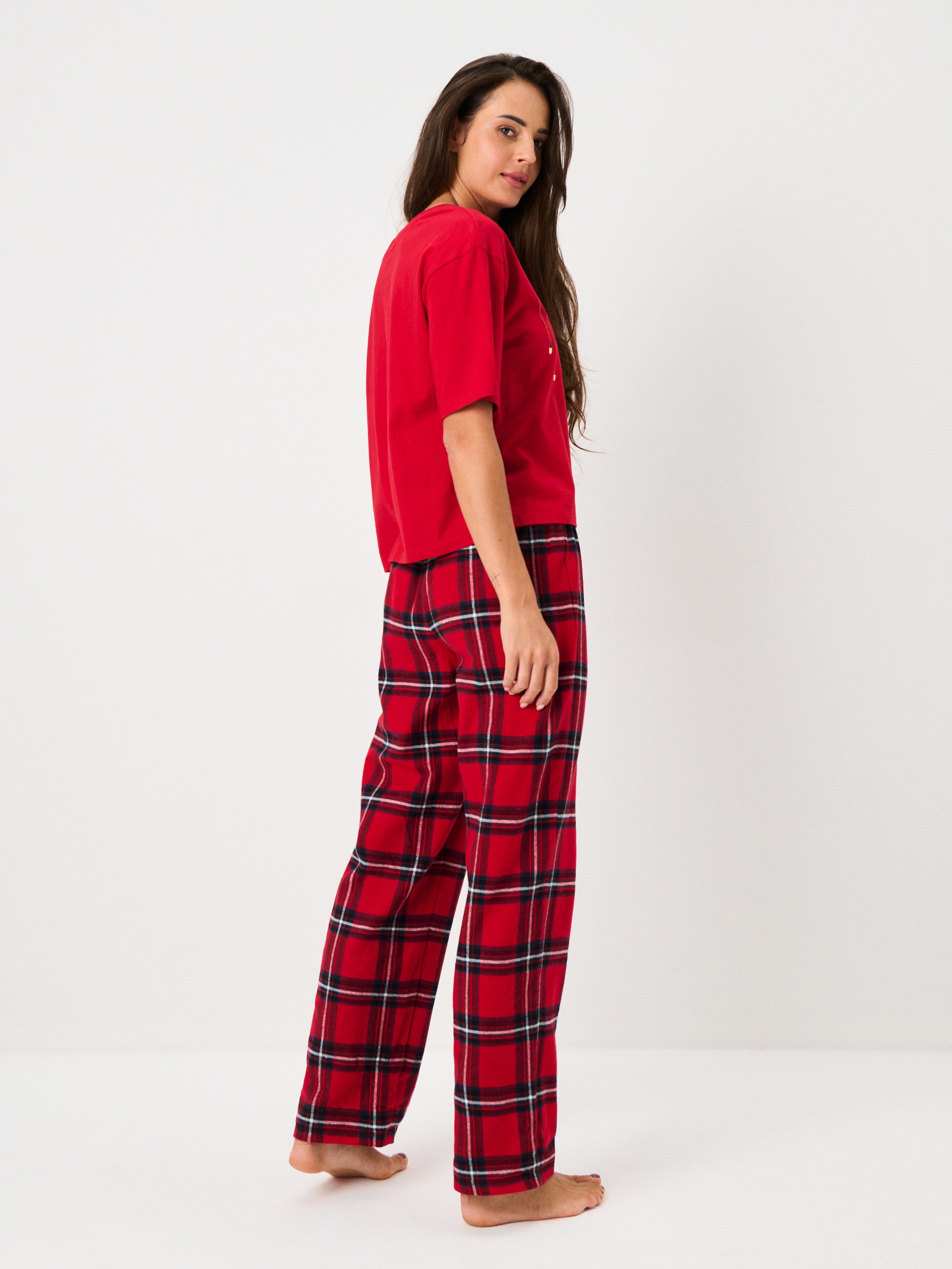 Sinsay - Πυτζάμα δύο τεμαχίων από βαμβάκι με τύπωμα - κοκκινο φωτογραφία