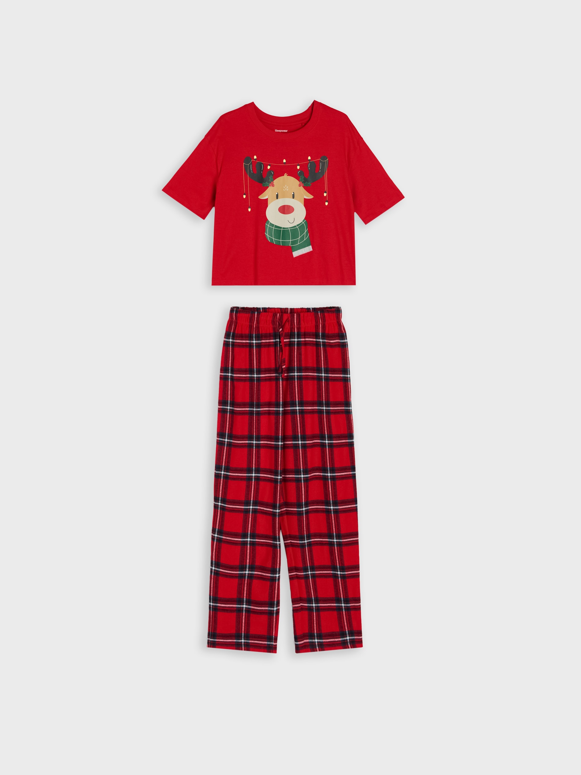 Sinsay - Πυτζάμα δύο τεμαχίων από βαμβάκι με τύπωμα - κοκκινο φωτογραφία