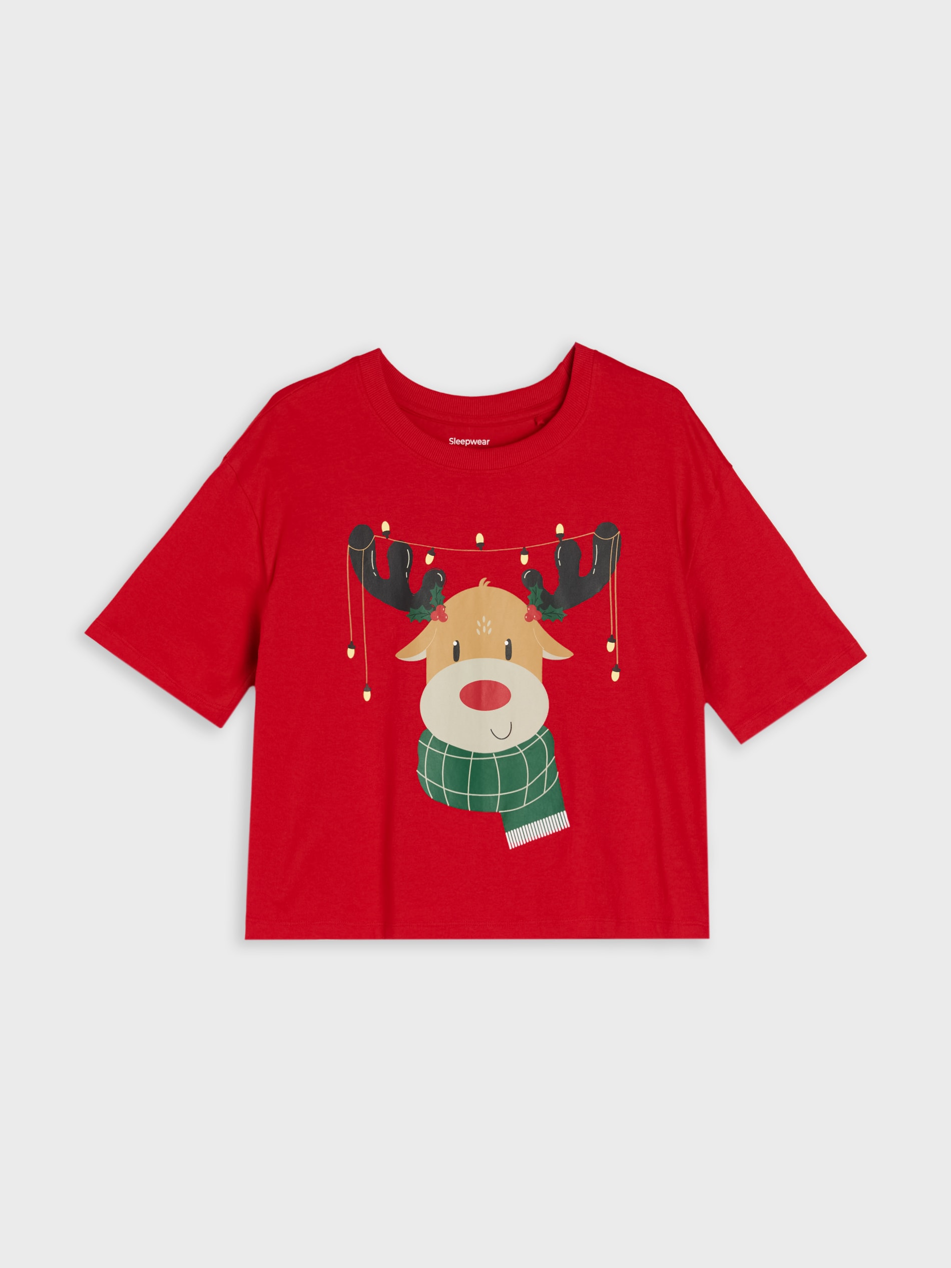 Sinsay - Πυτζάμα δύο τεμαχίων από βαμβάκι με τύπωμα - κοκκινο φωτογραφία