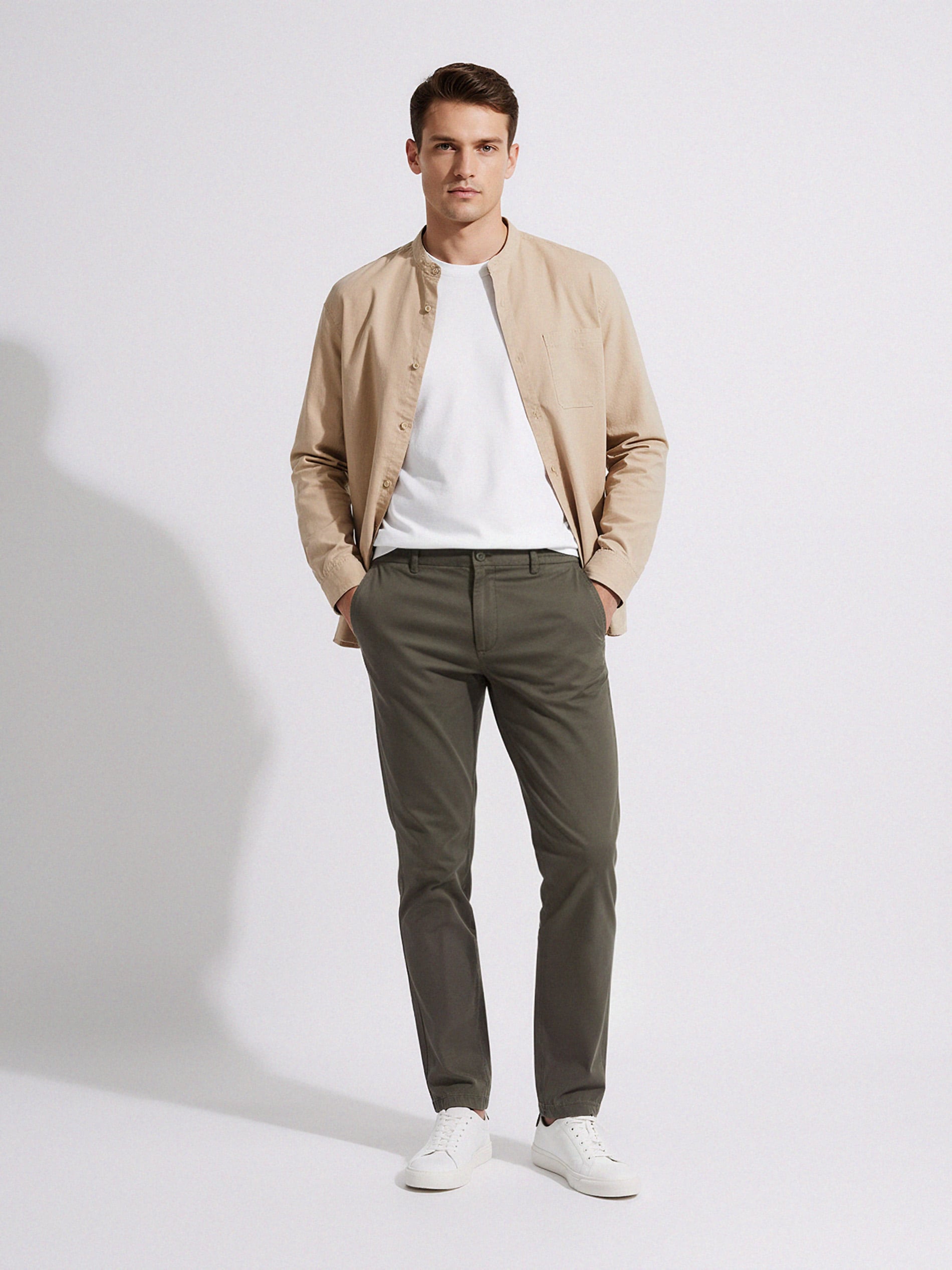 Sinsay - Spodnie chino slim - zielony