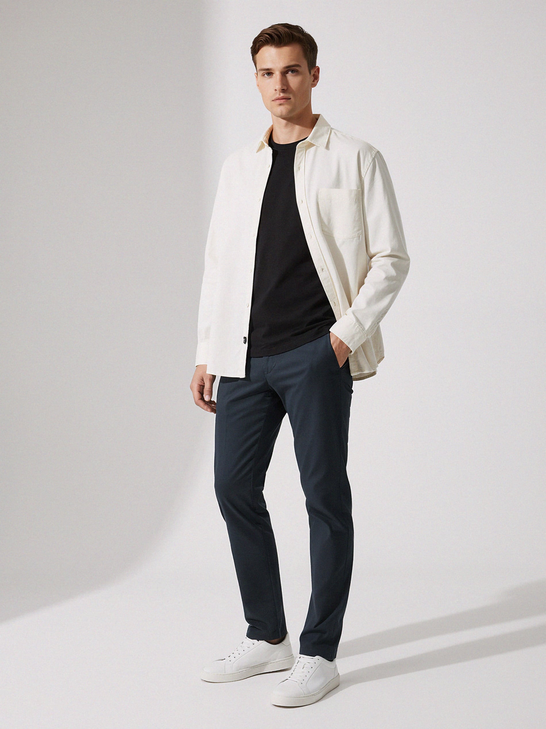 Sinsay - Spodnie chino slim - niebieski