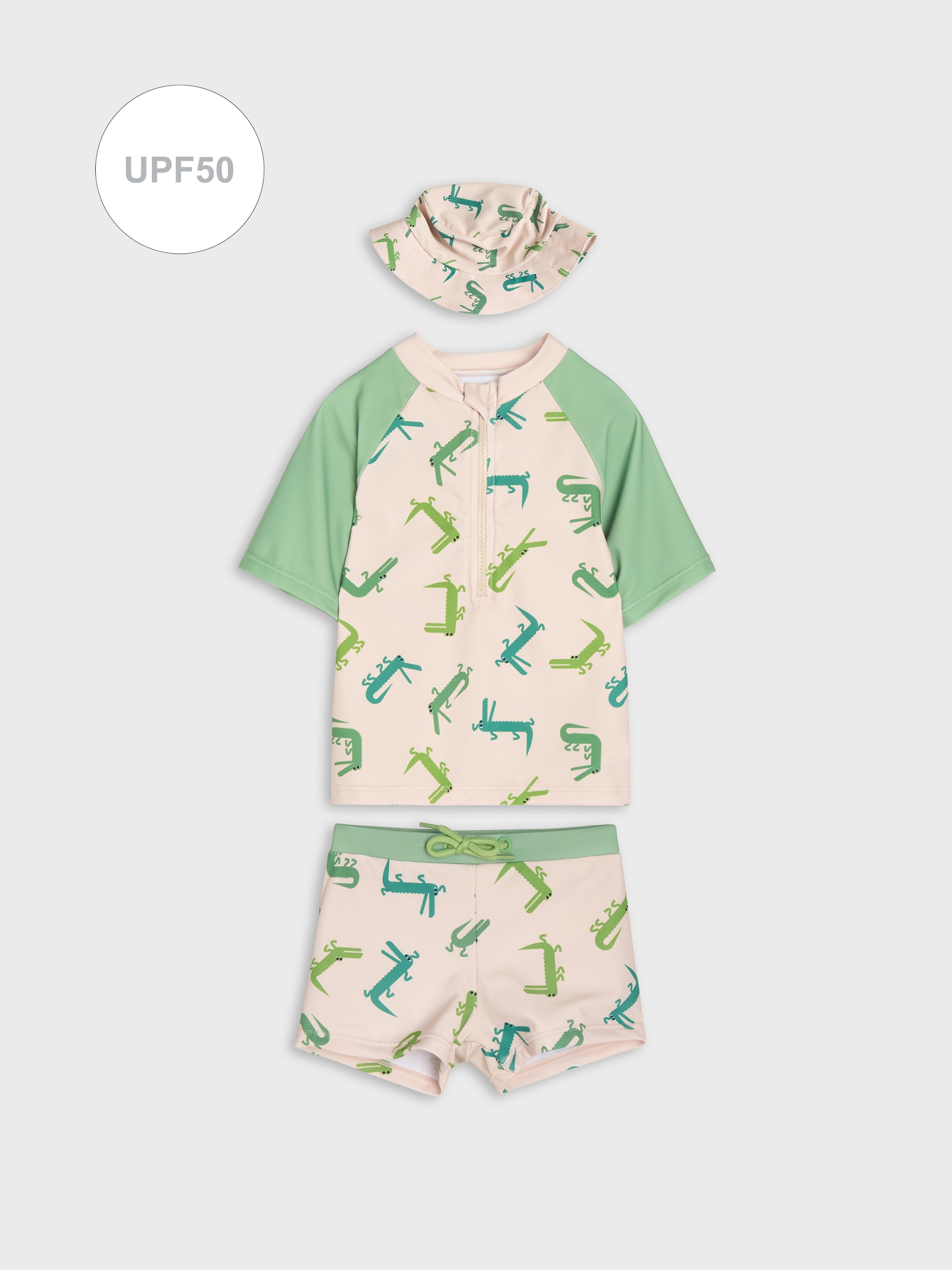 Sinsay - Niemowlęcy Zestaw Kąpielowy UPF50 z Czapeczką w krokodyle - wielobarwny