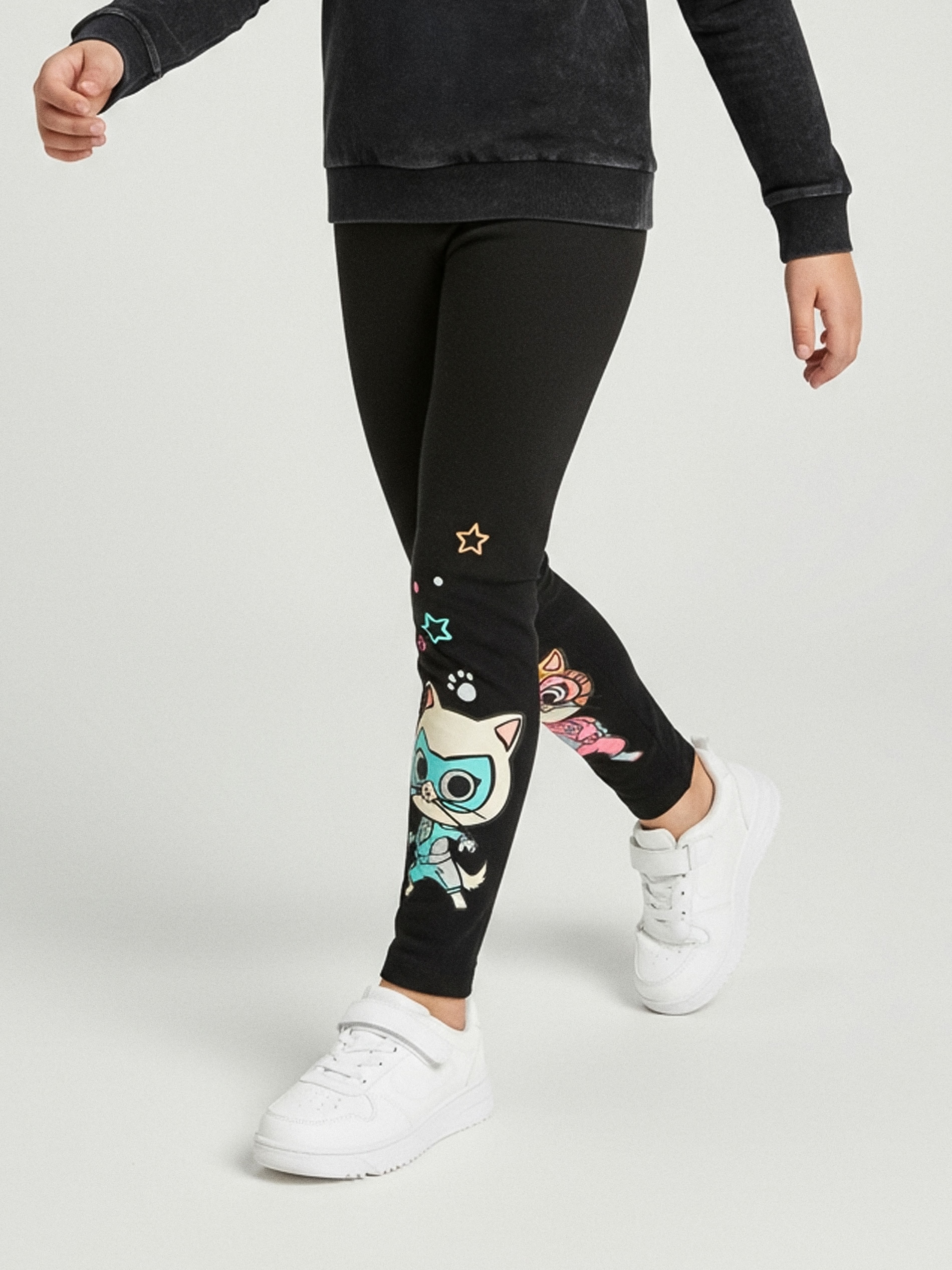 Sinsay - Legginsy Disney Junior Super Kitties - czarny